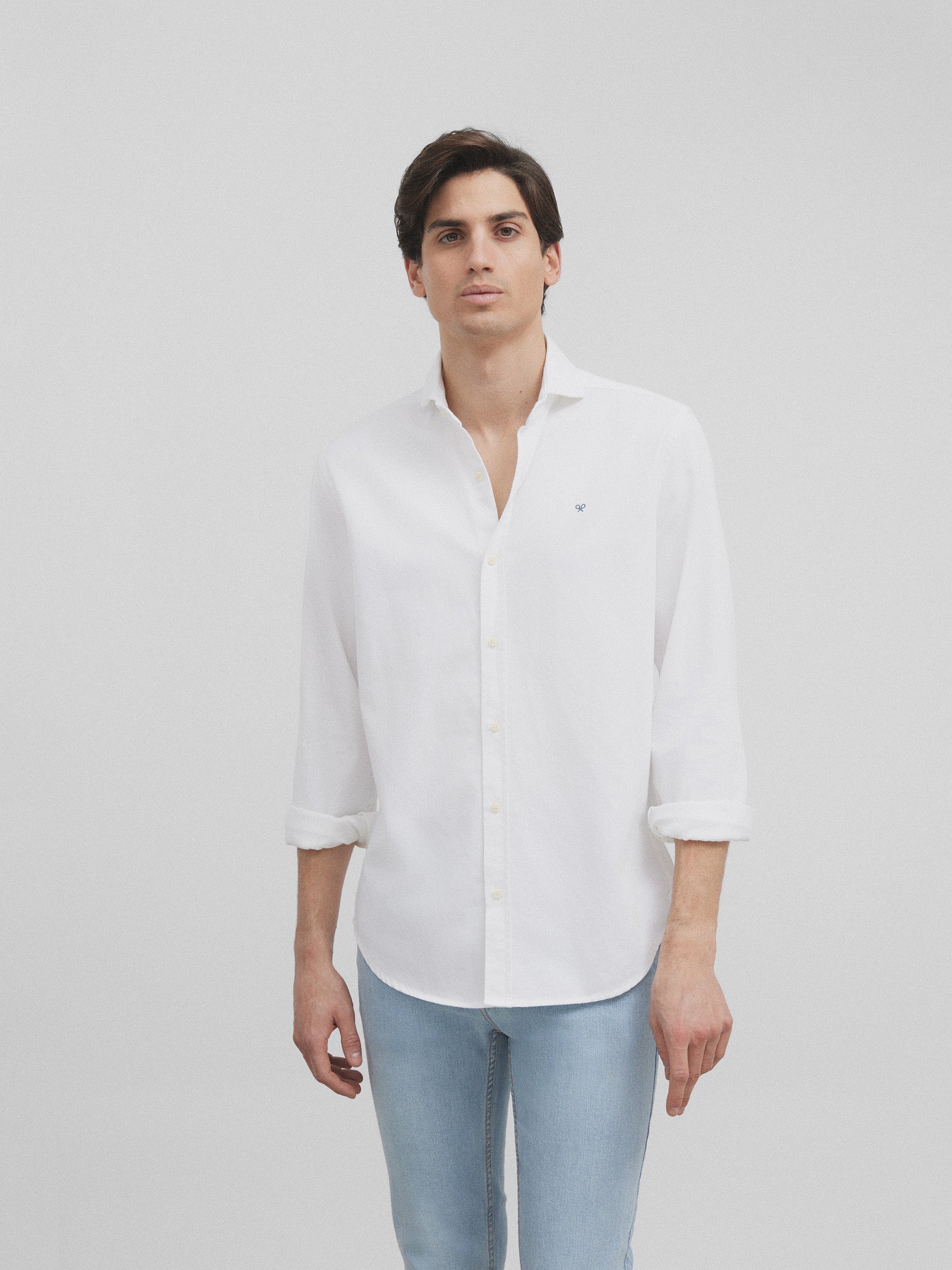 Silbon structure white sport shirt