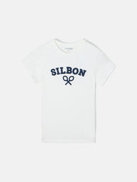 Camiseta kids raqueta media blanca