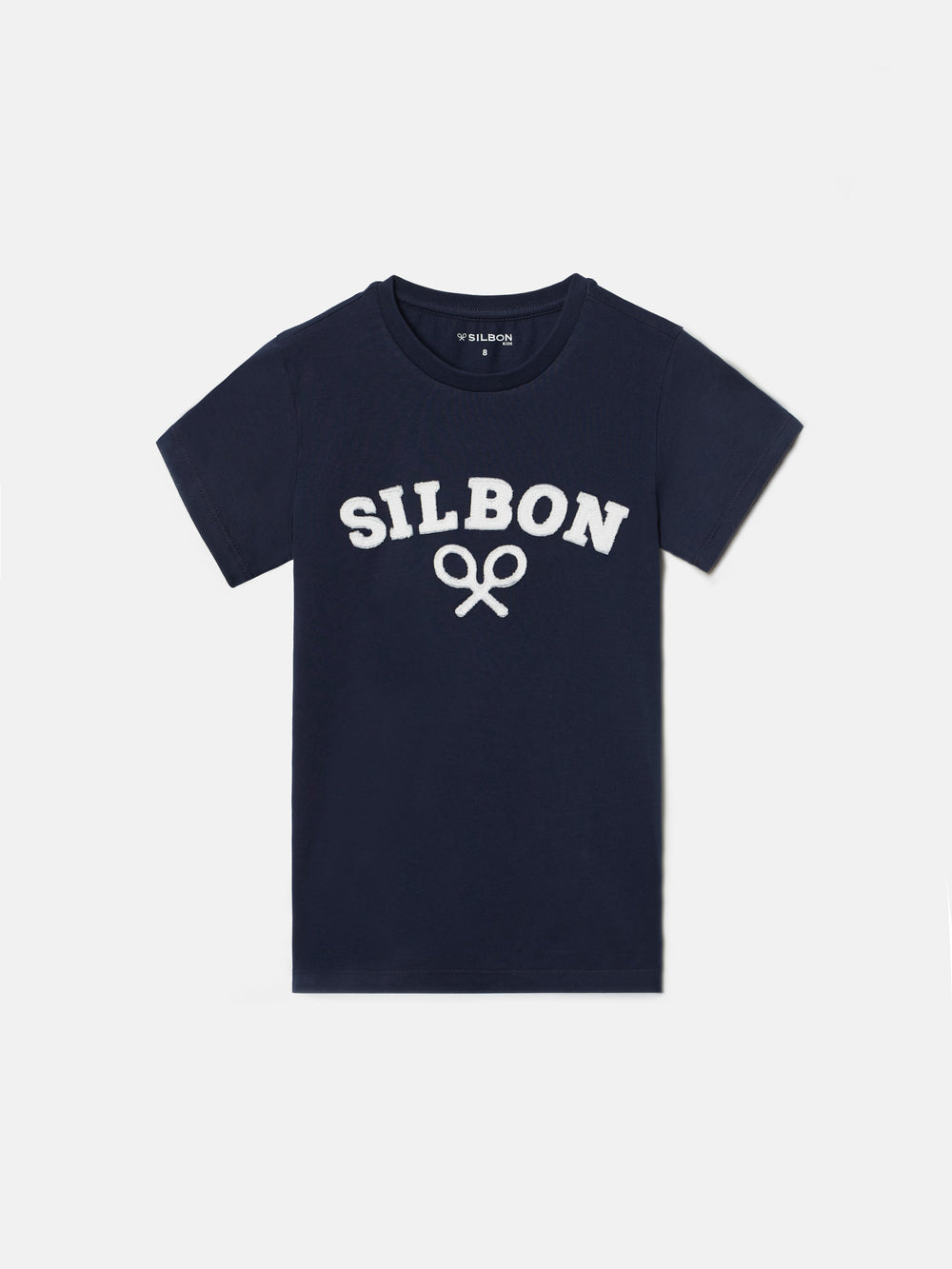 Kids navy blue half racket t-shirt