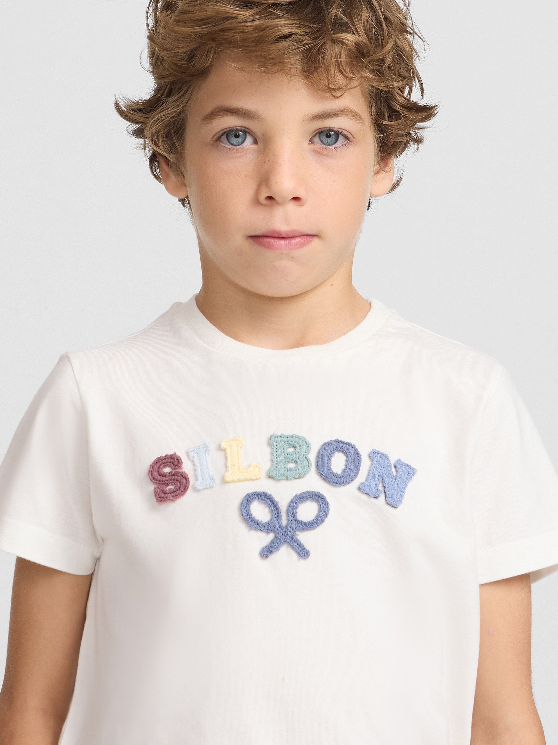 Camiseta kids raqueta media multicolor