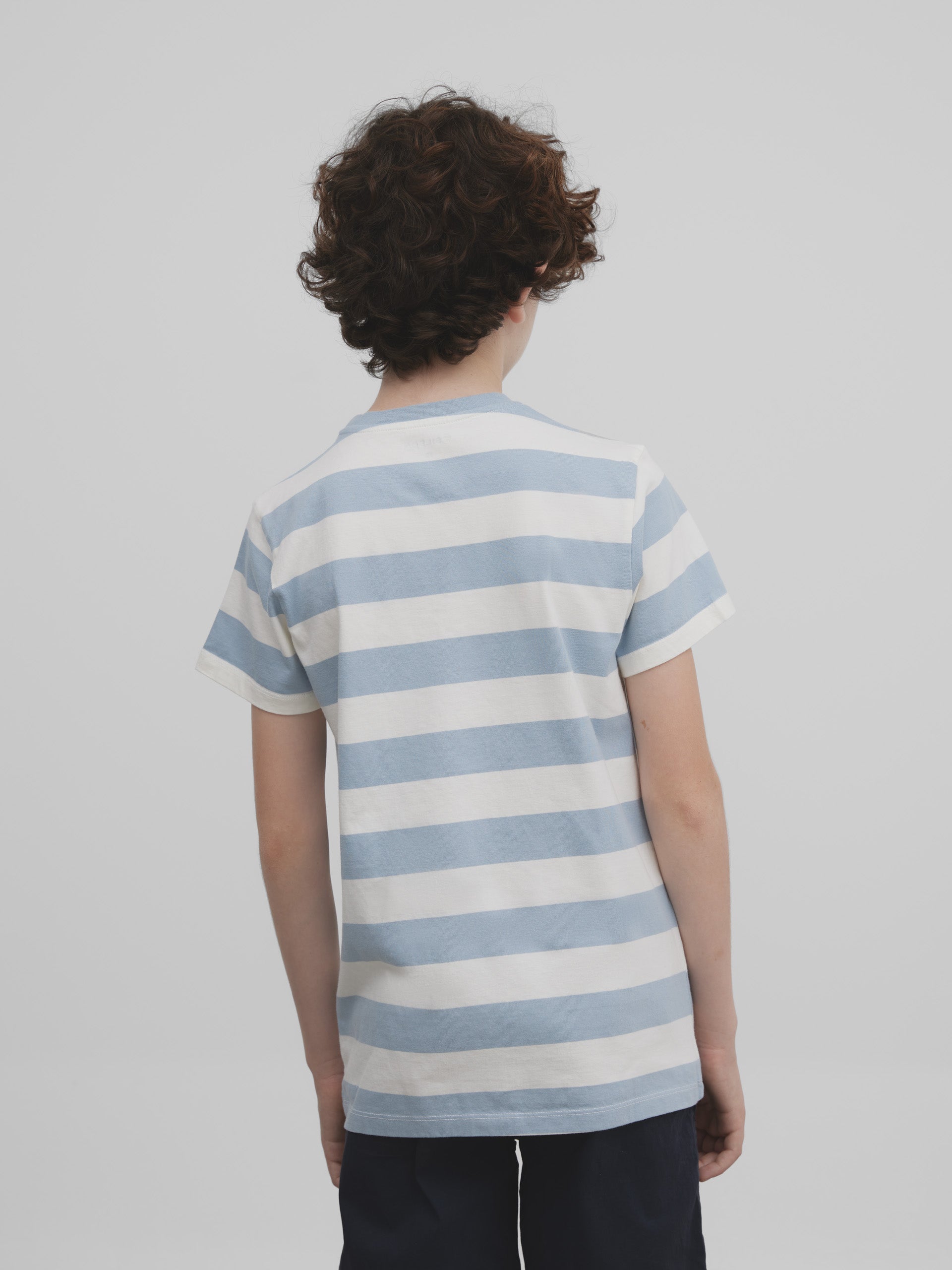 T-shirt enfant rayure nautique bleu clair