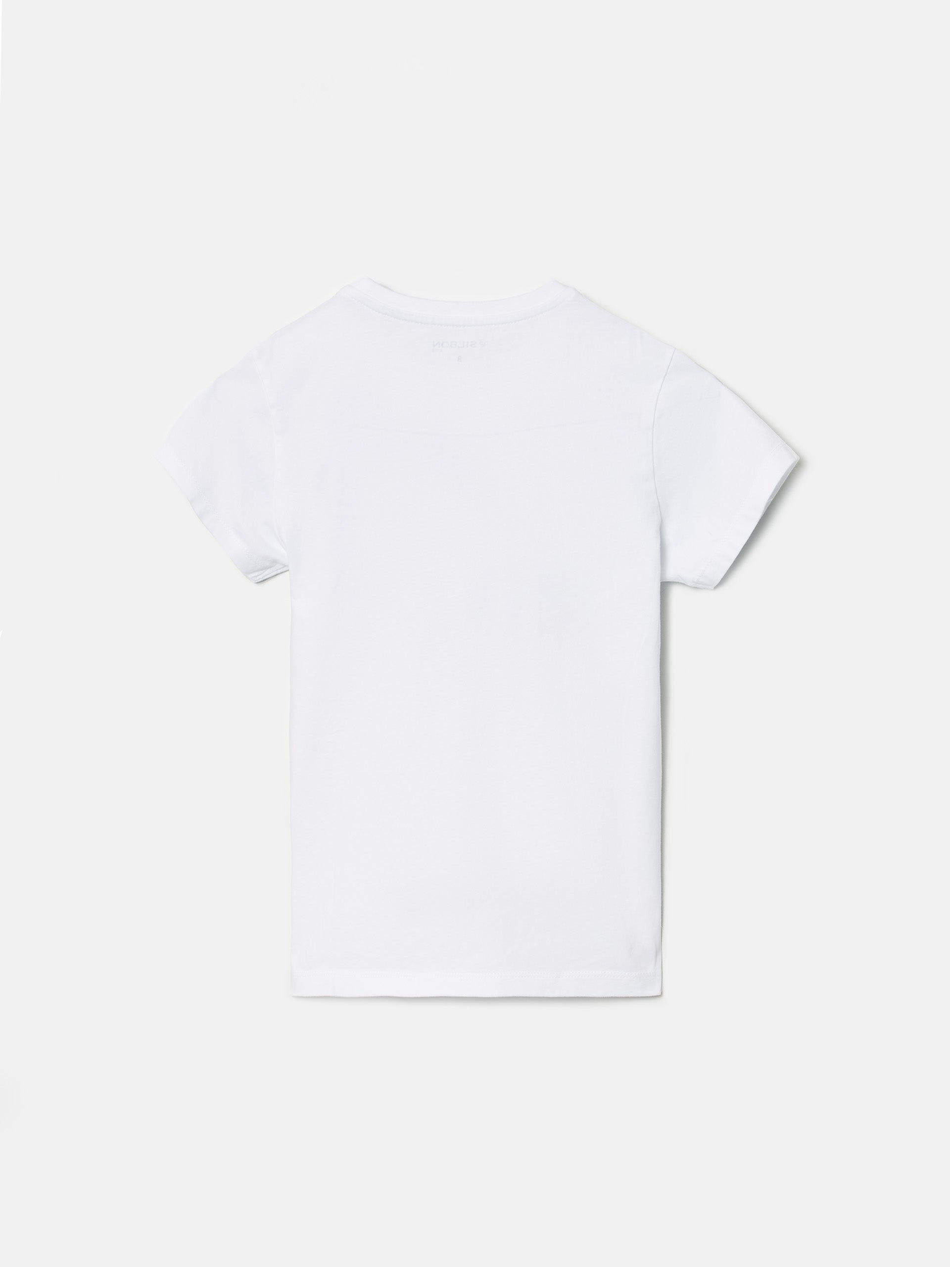 T-shirt enfant logo pixel blanc