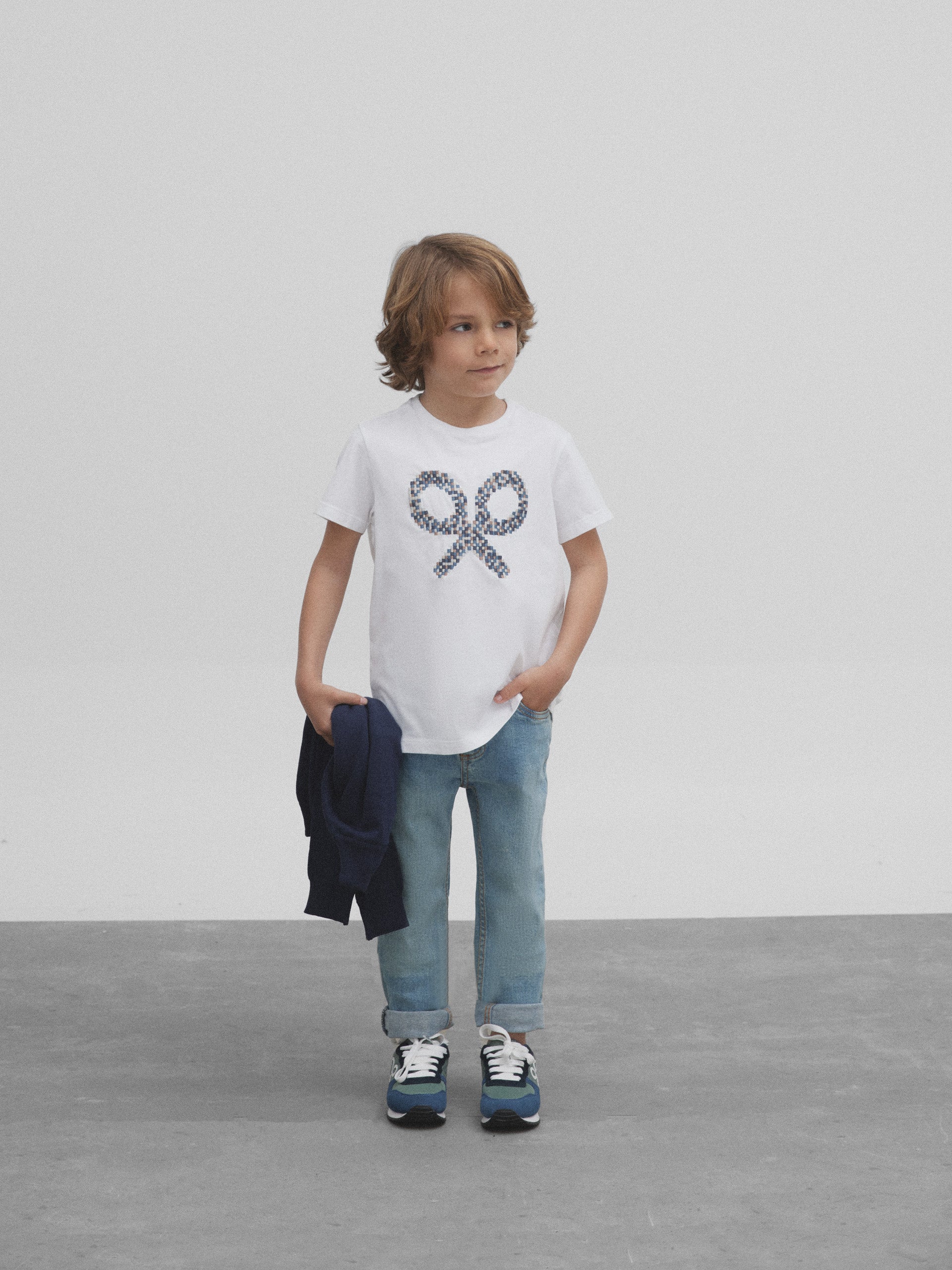 T-shirt enfant maxi raquette blanc