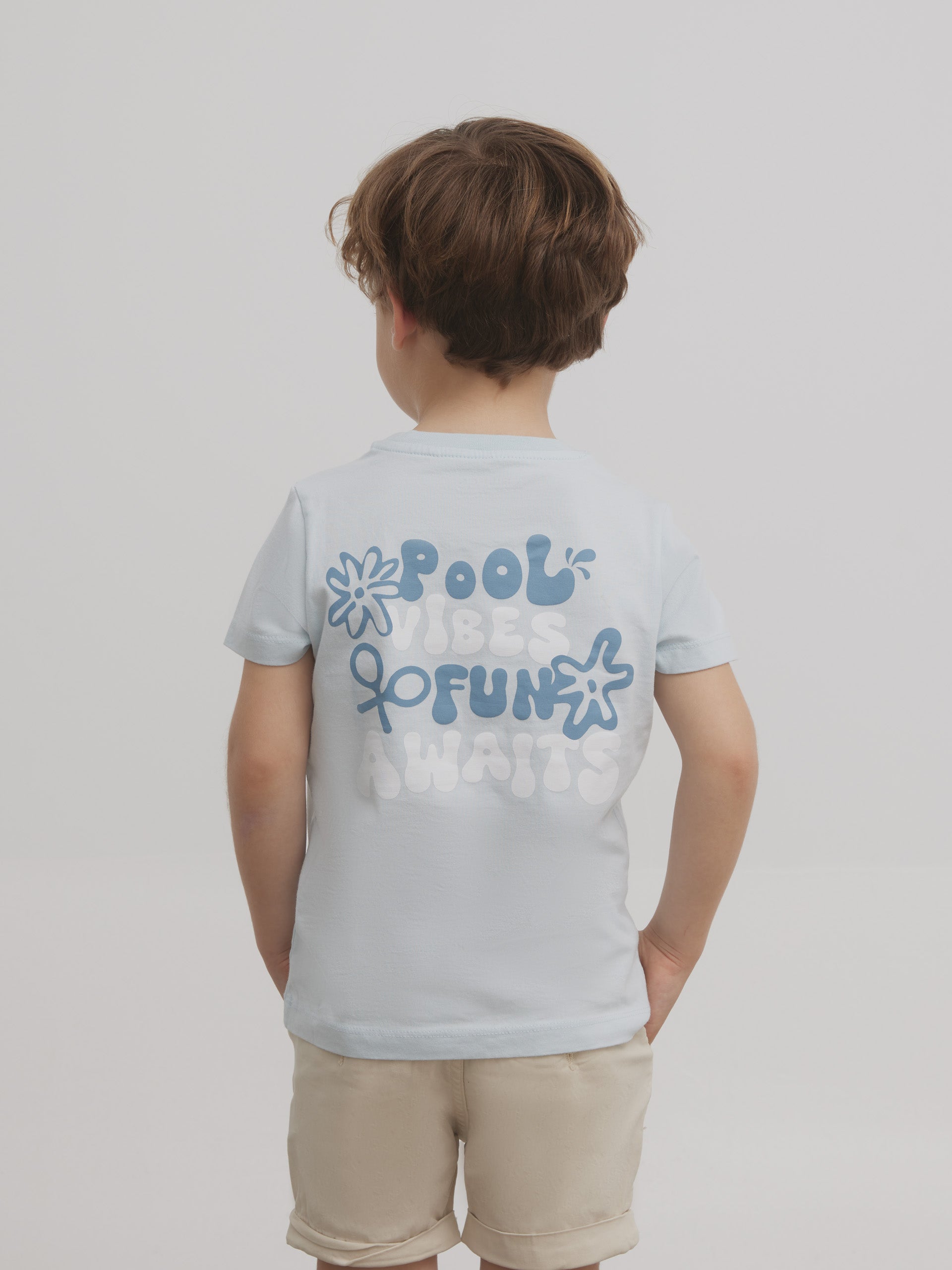 Camiseta kids pool vibes celeste
