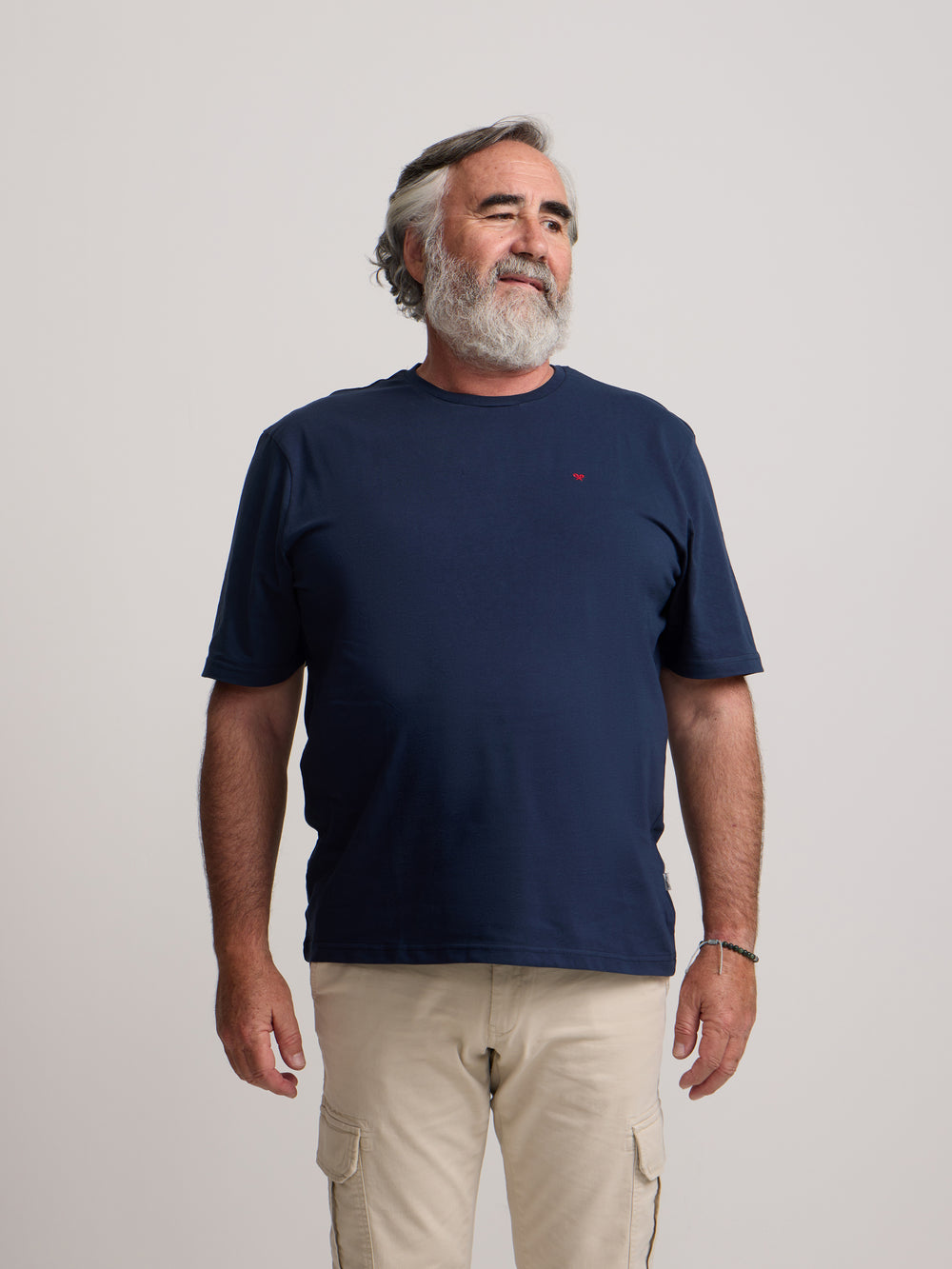 T-shirt bleu marine mini logo Silbon