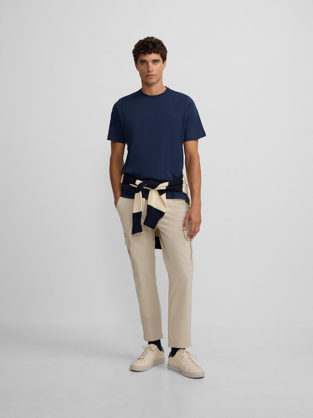 T-shirt bleu marine mini logo Silbon