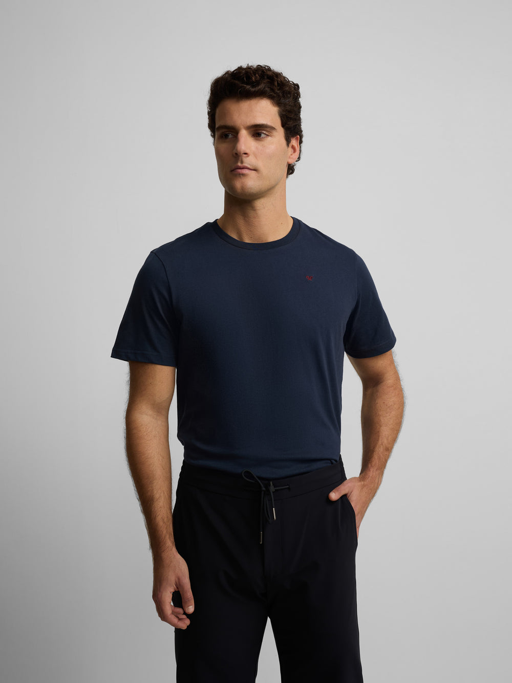Silbon navy blue mini logo t-shirt