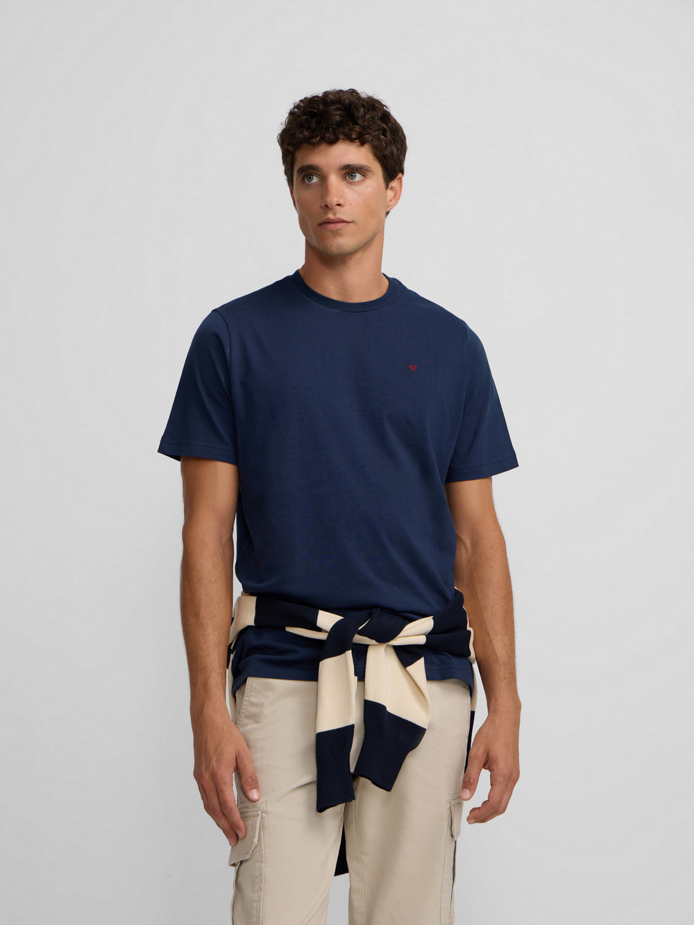 T-shirt bleu marine mini logo Silbon