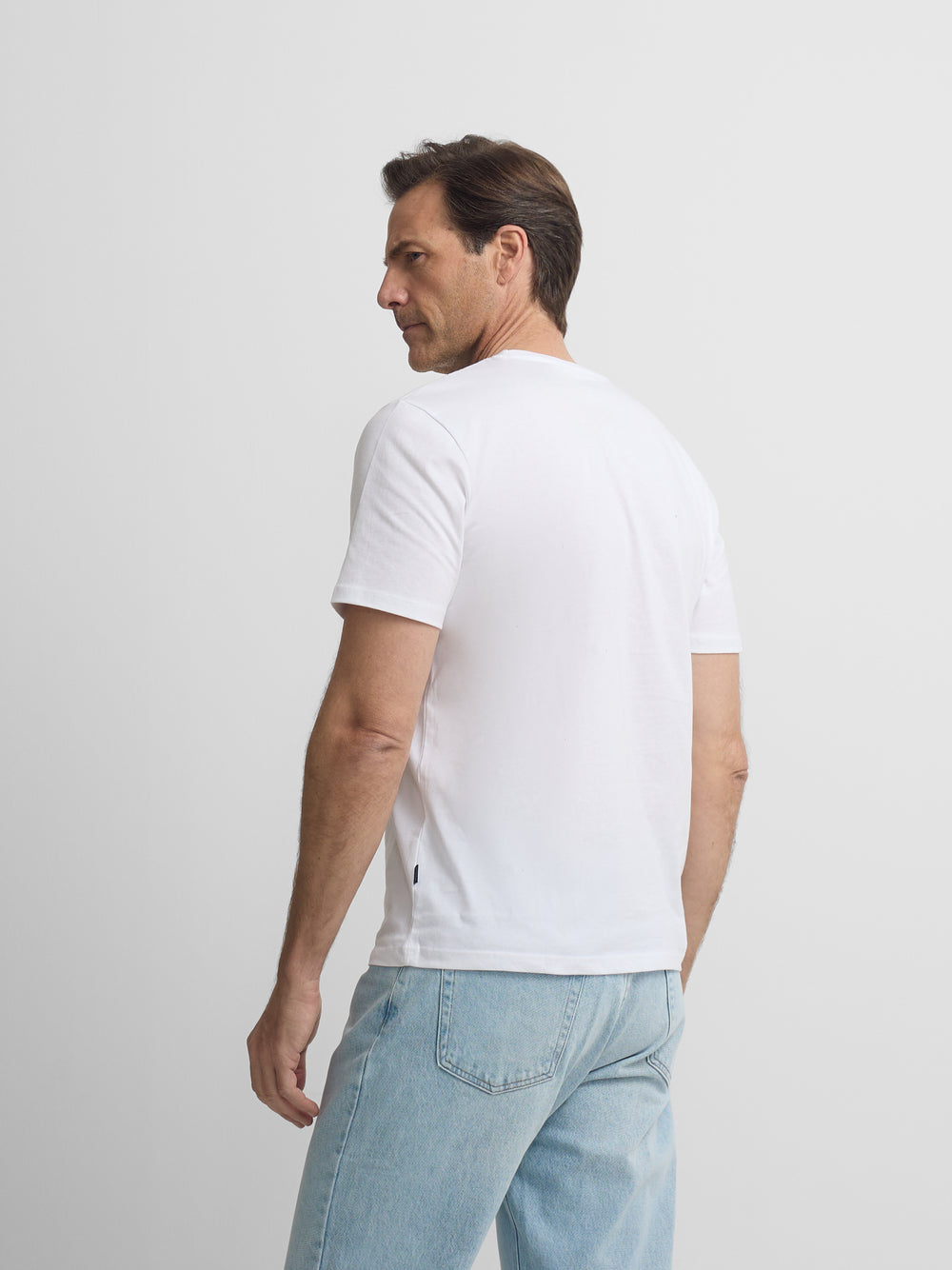 Camiseta silbon minilogo blanco