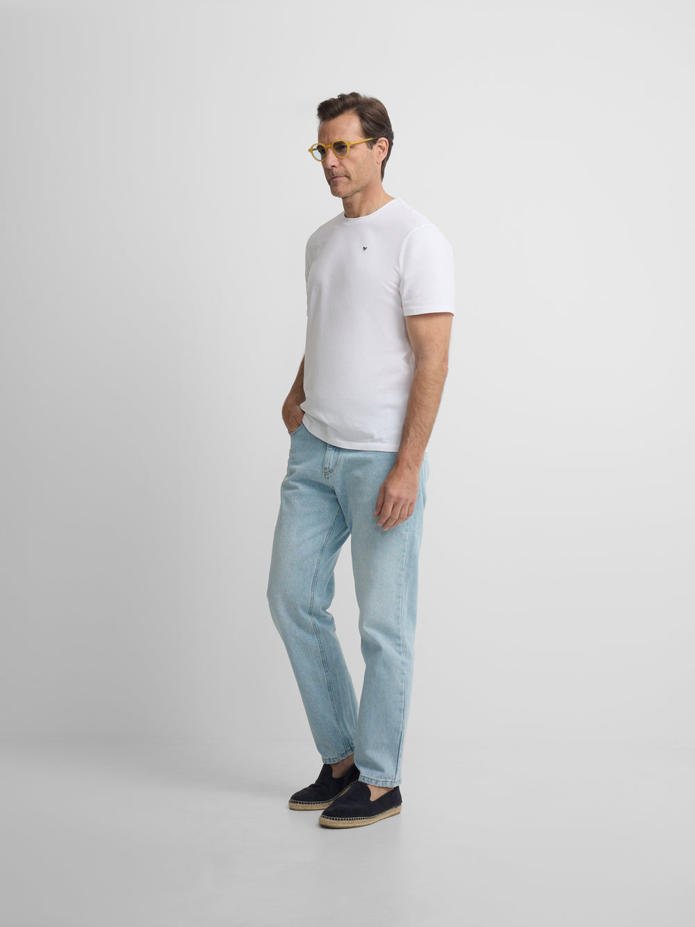 Camiseta silbon minilogo blanco