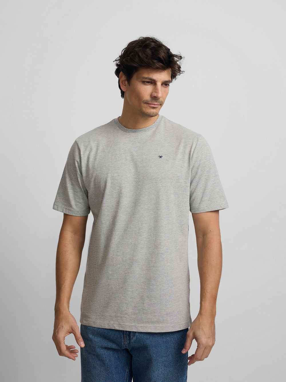 Camiseta silbon minilogo gris