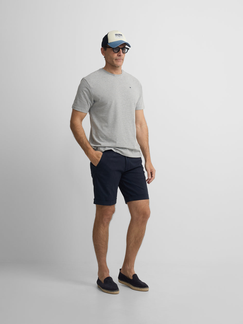 Camiseta silbon minilogo gris