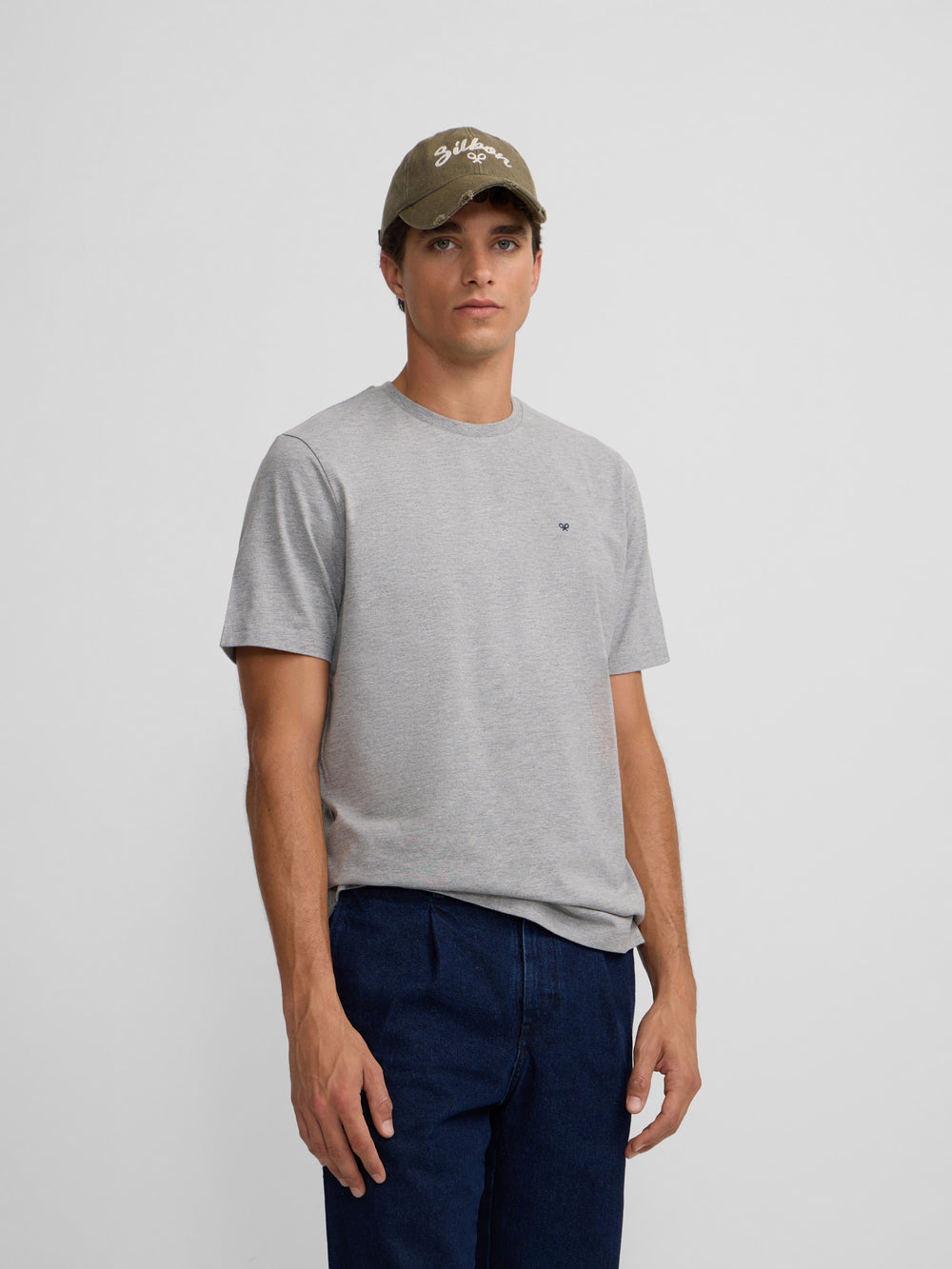 T-shirt gris à mini logo Silbon