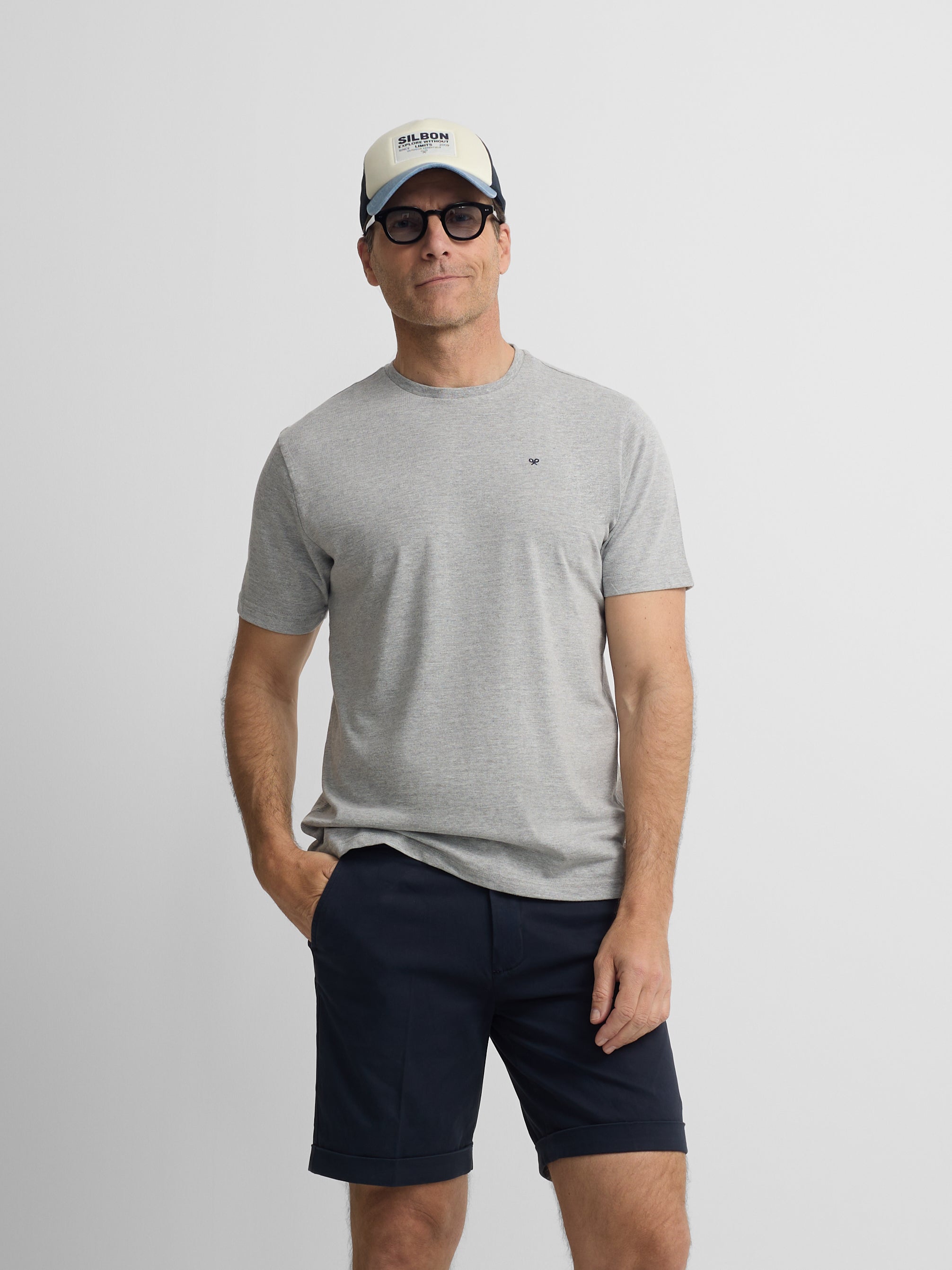 Silbon mini logo gray t-shirt
