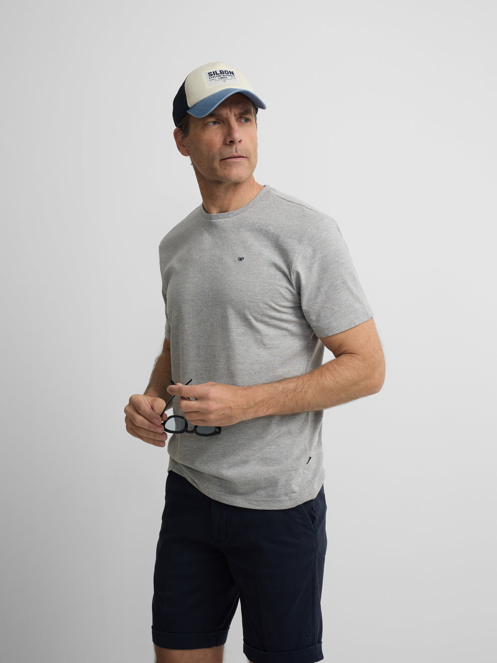 Camiseta silbon minilogo gris