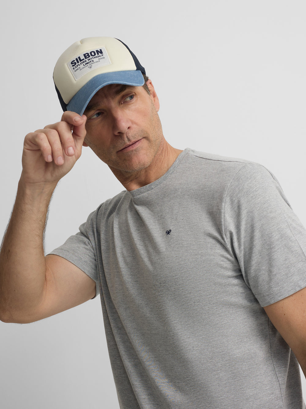 Camiseta silbon minilogo gris