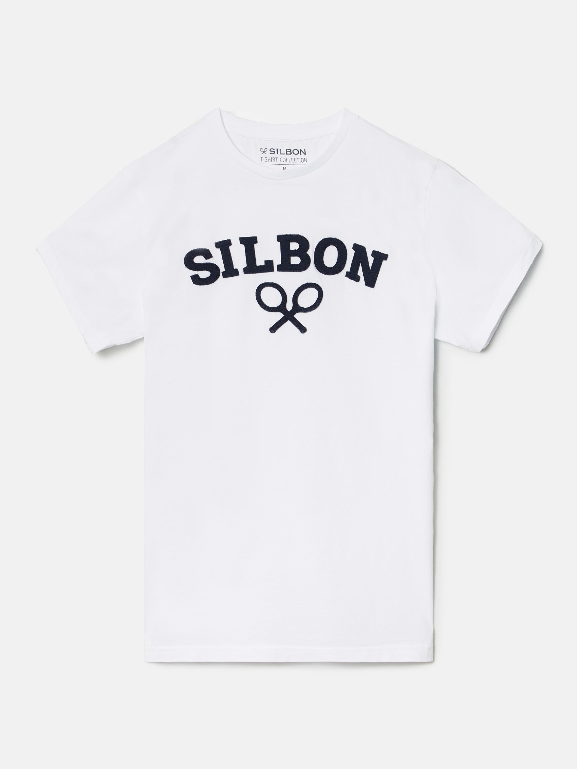 White Camisetas Silbon Silbon Medium White Racket T-shirt