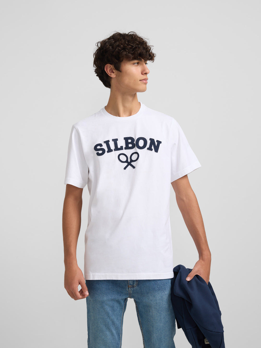 T-shirt raquette Silbon medium blanc