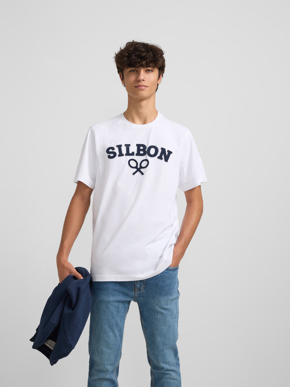 T-shirt raquette Silbon medium blanc
