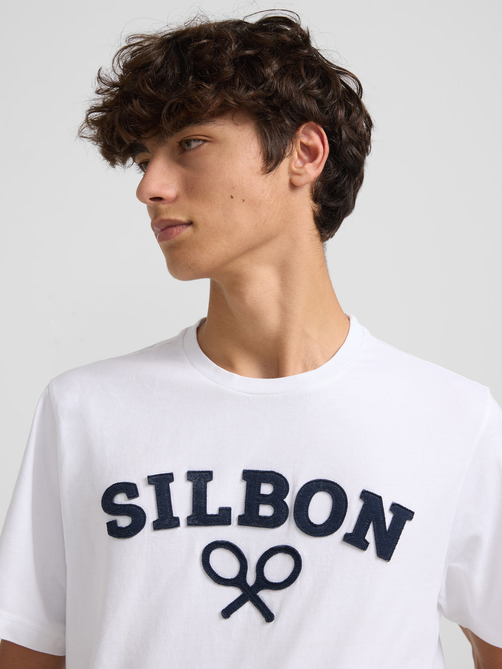 T-shirt raquette Silbon medium blanc