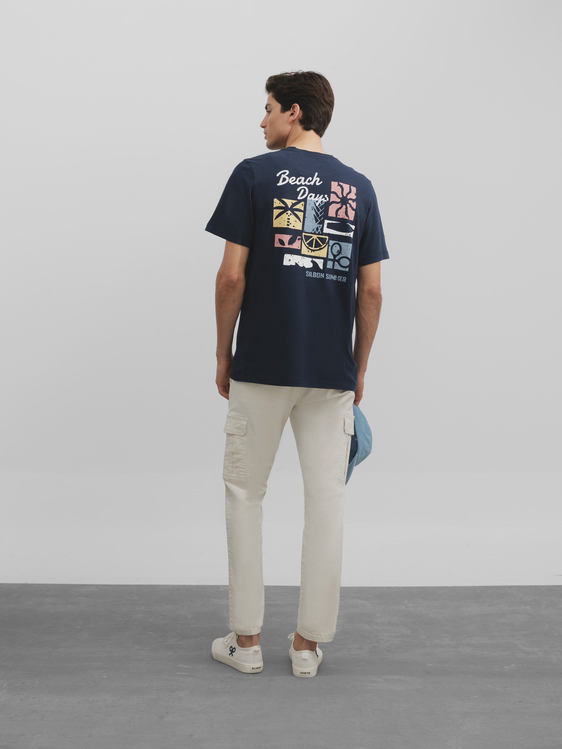 Navy blue beach days t-shirt