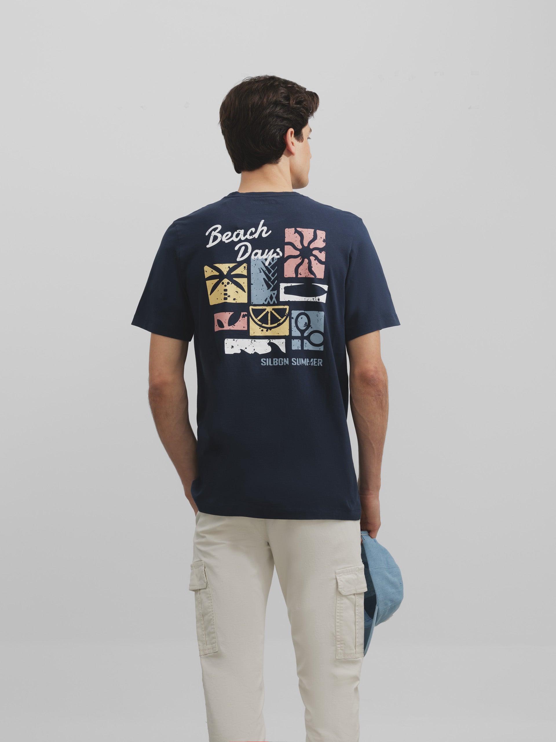 Navy blue beach days t-shirt