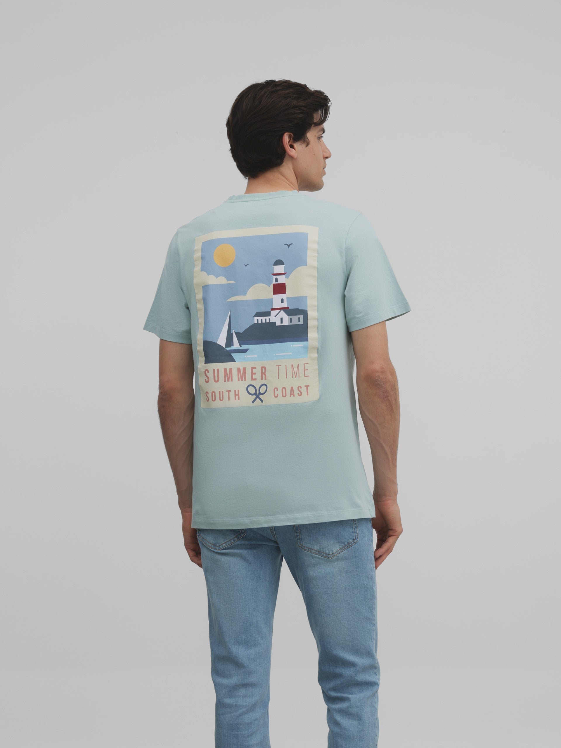 T-shirt heure d'été aigue-marine