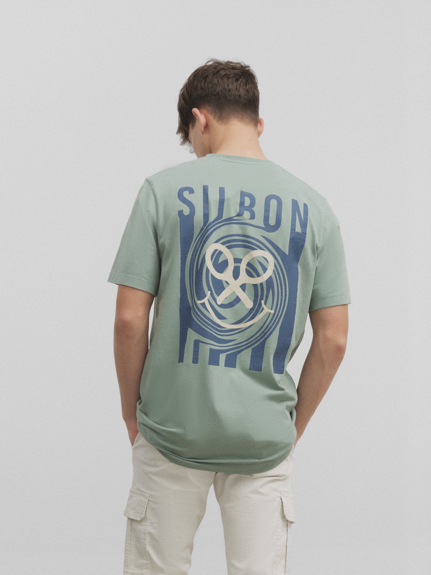 Silbon striped acid green t-shirt