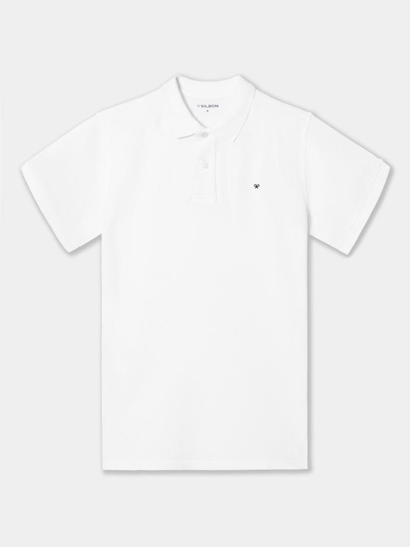 Polo clasico liso blanco