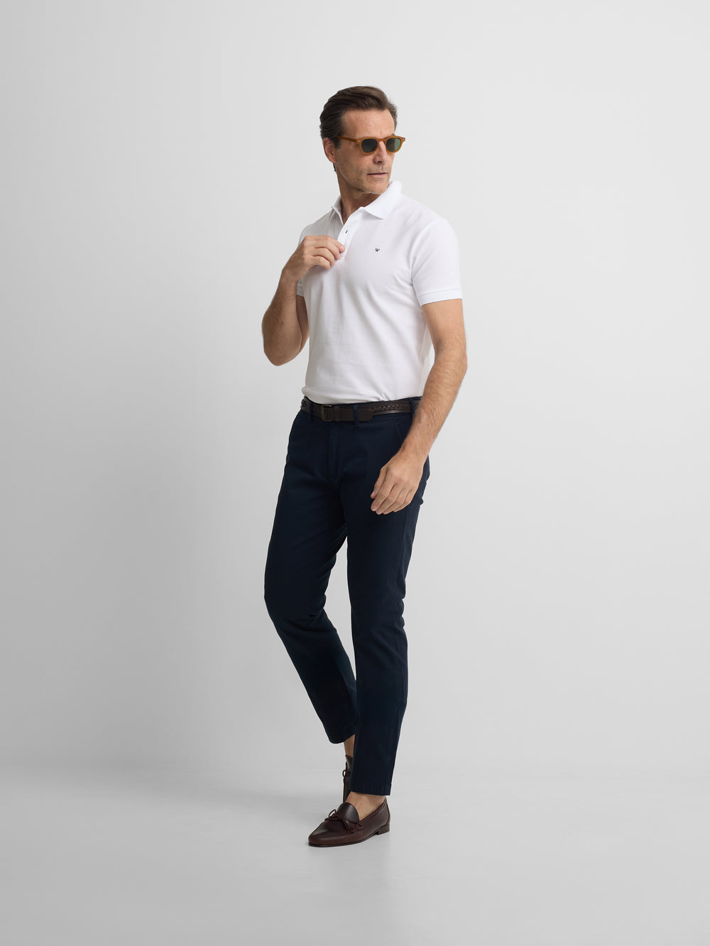 Polo clasico liso blanco