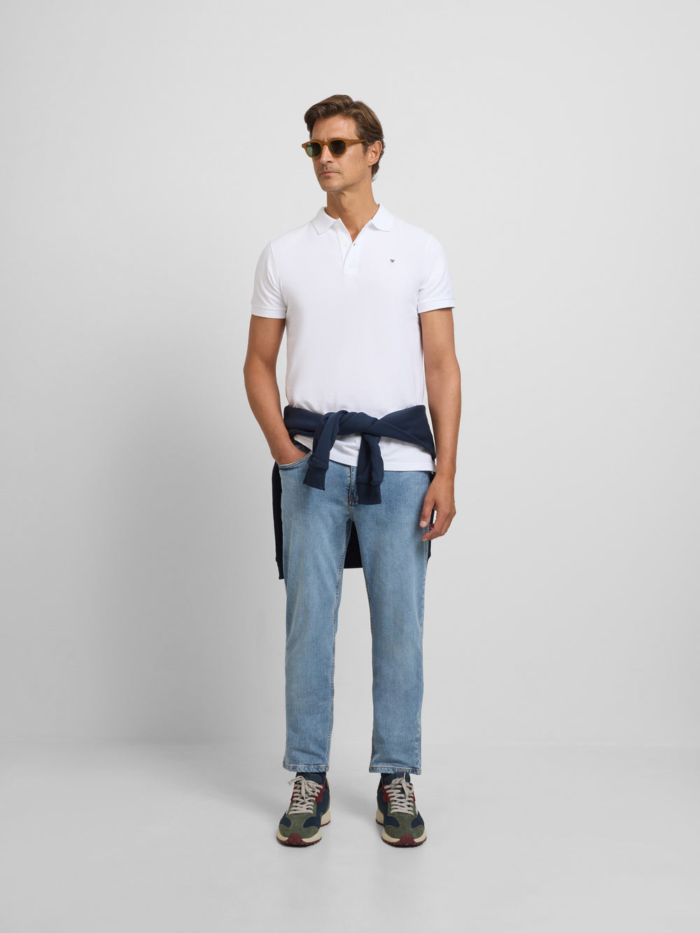 Polo clássico liso branco