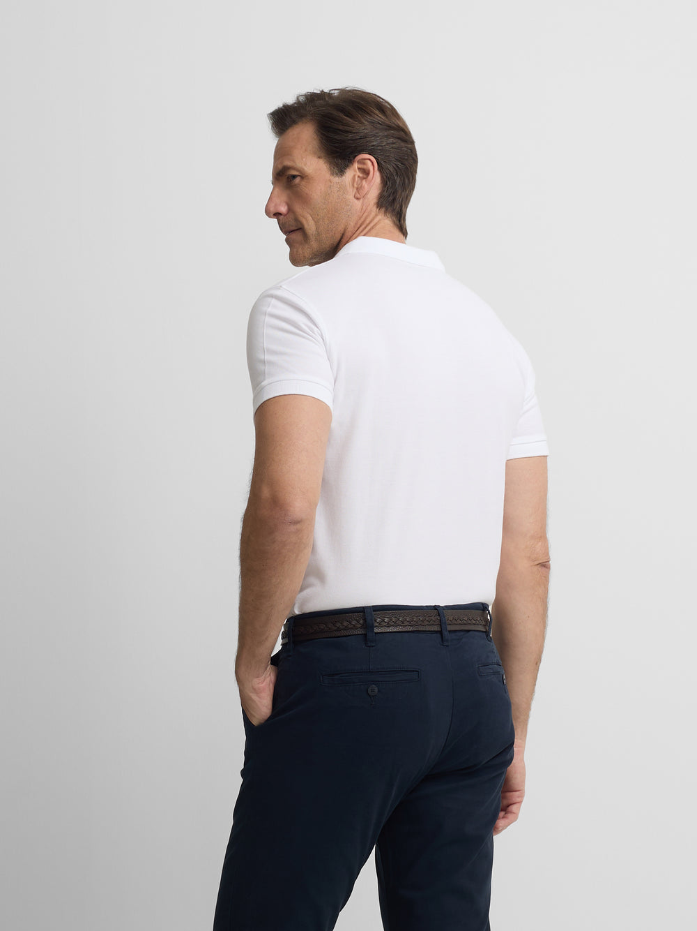 Polo clasico liso blanco