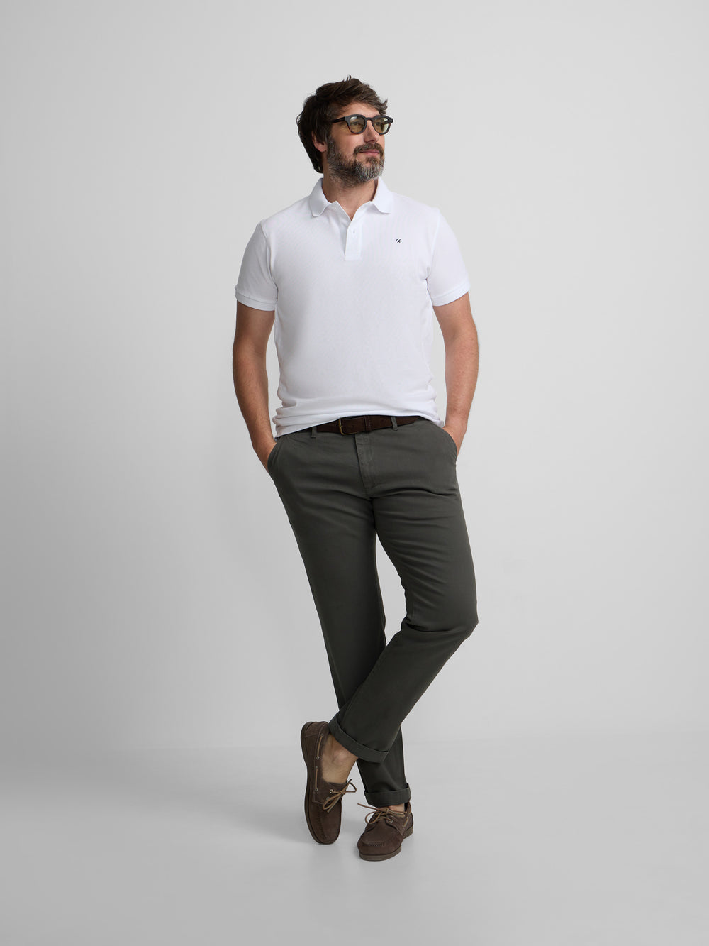 Polo clasico liso blanco