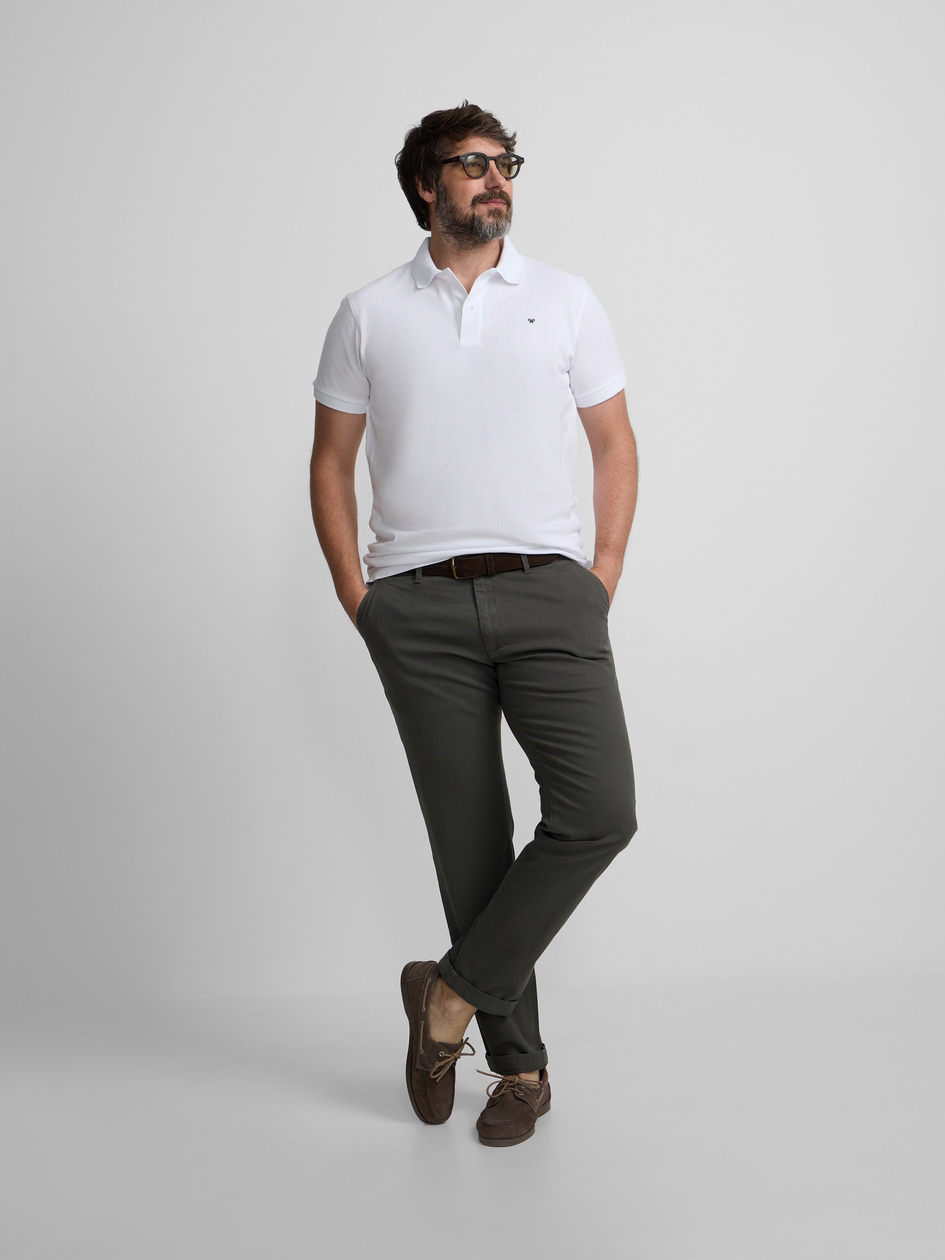 Classic plain white polo