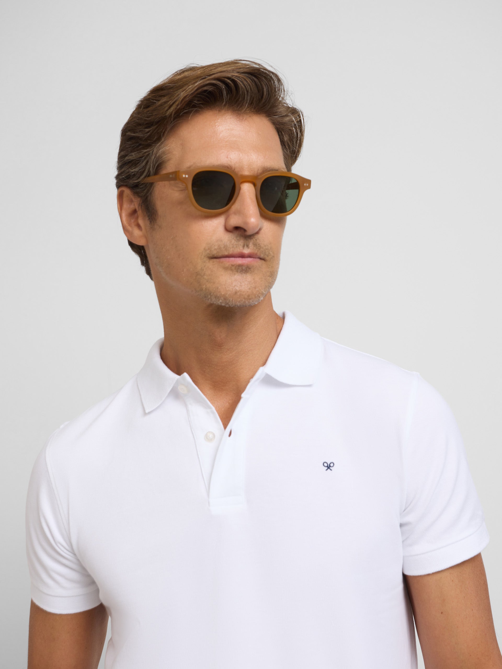 Classic plain white polo shirt