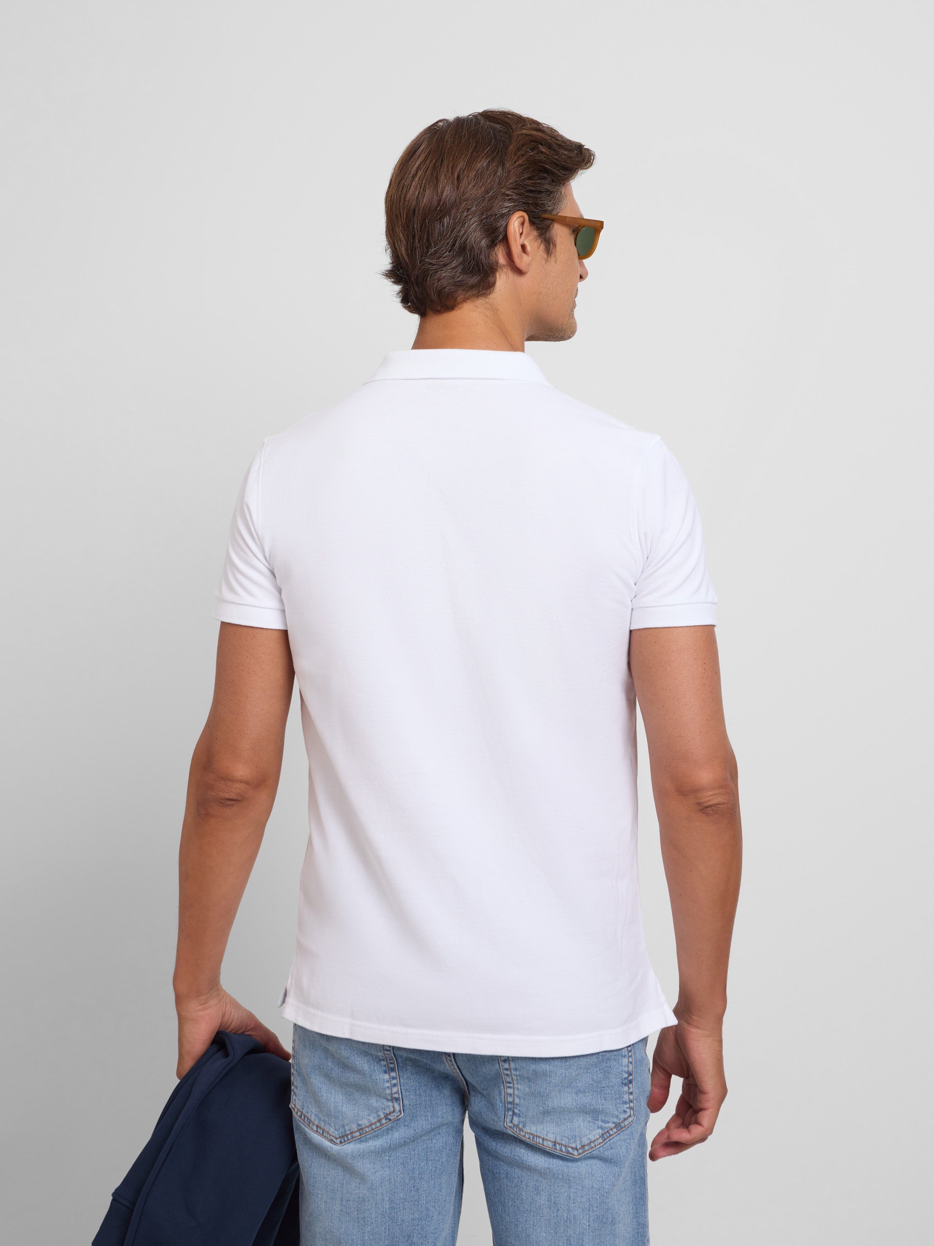Classic plain white polo shirt