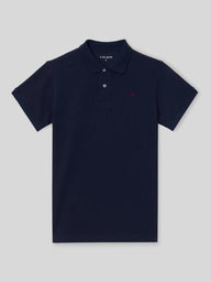 Polo clássico liso azul-marinho