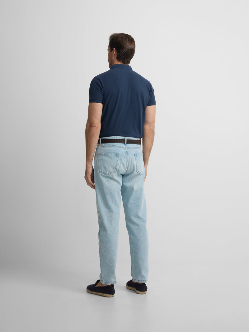 Classic plain navy blue polo