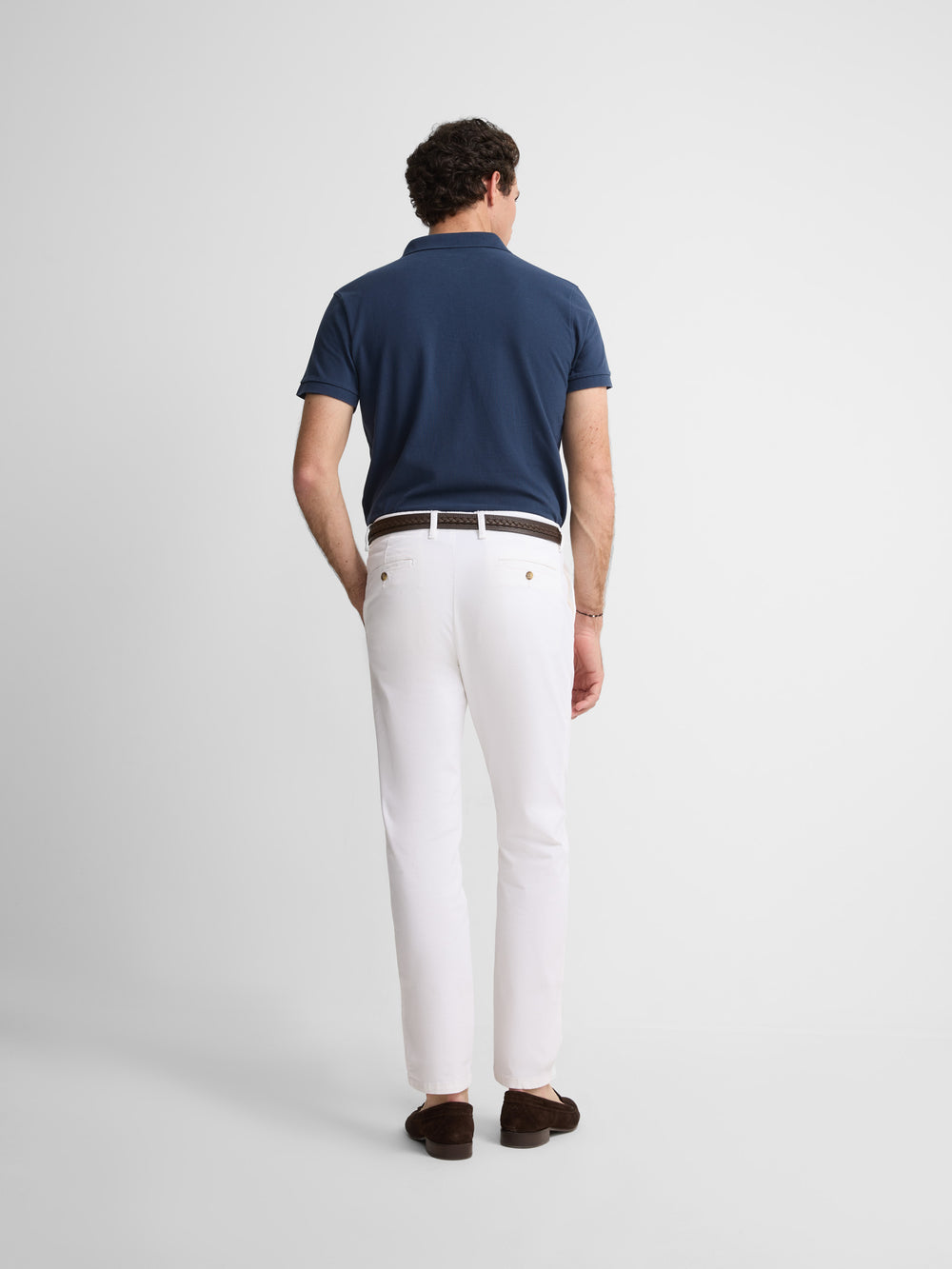 Polo clássico liso azul-marinho