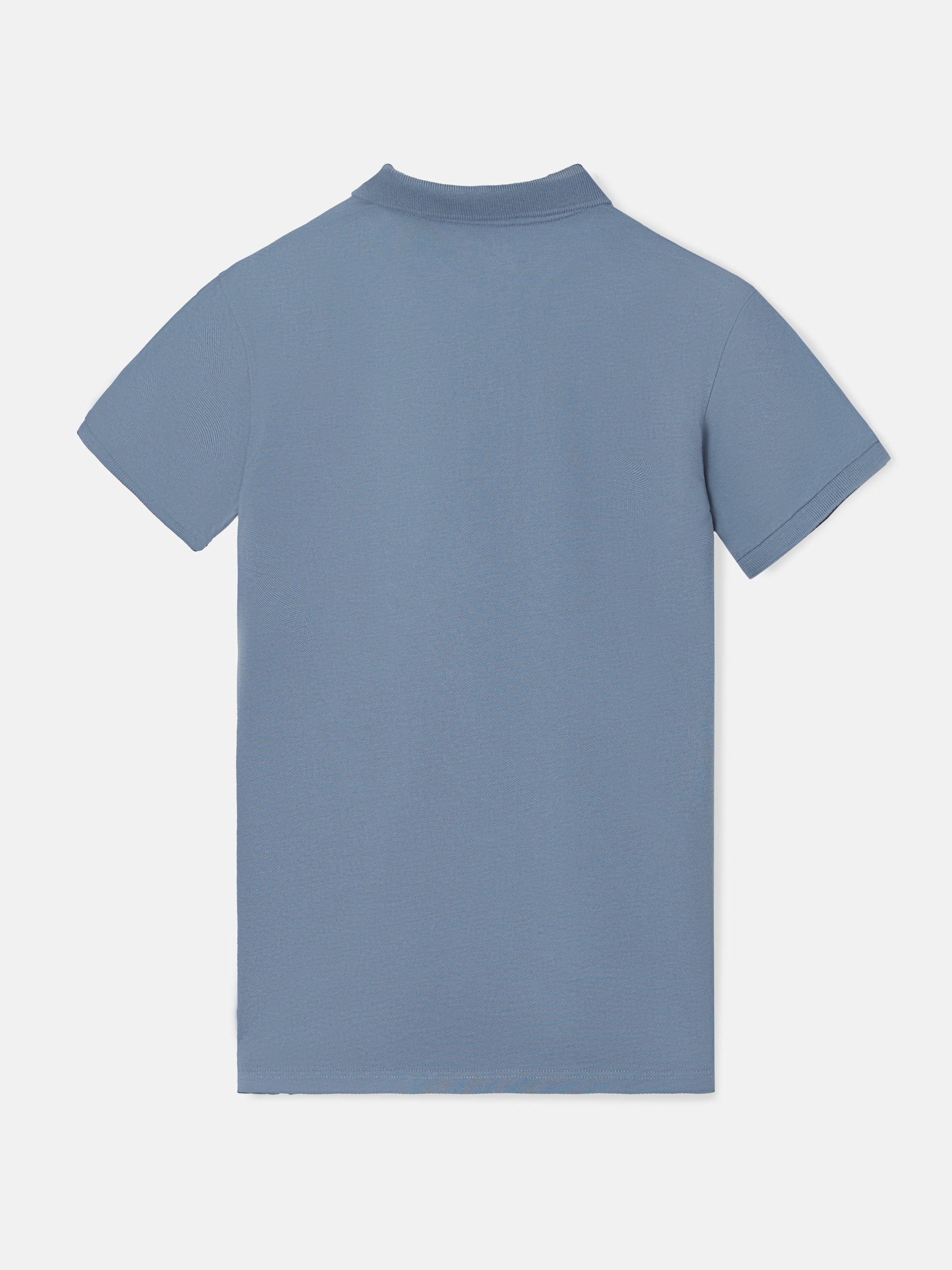 Classic plain medium blue polo shirt