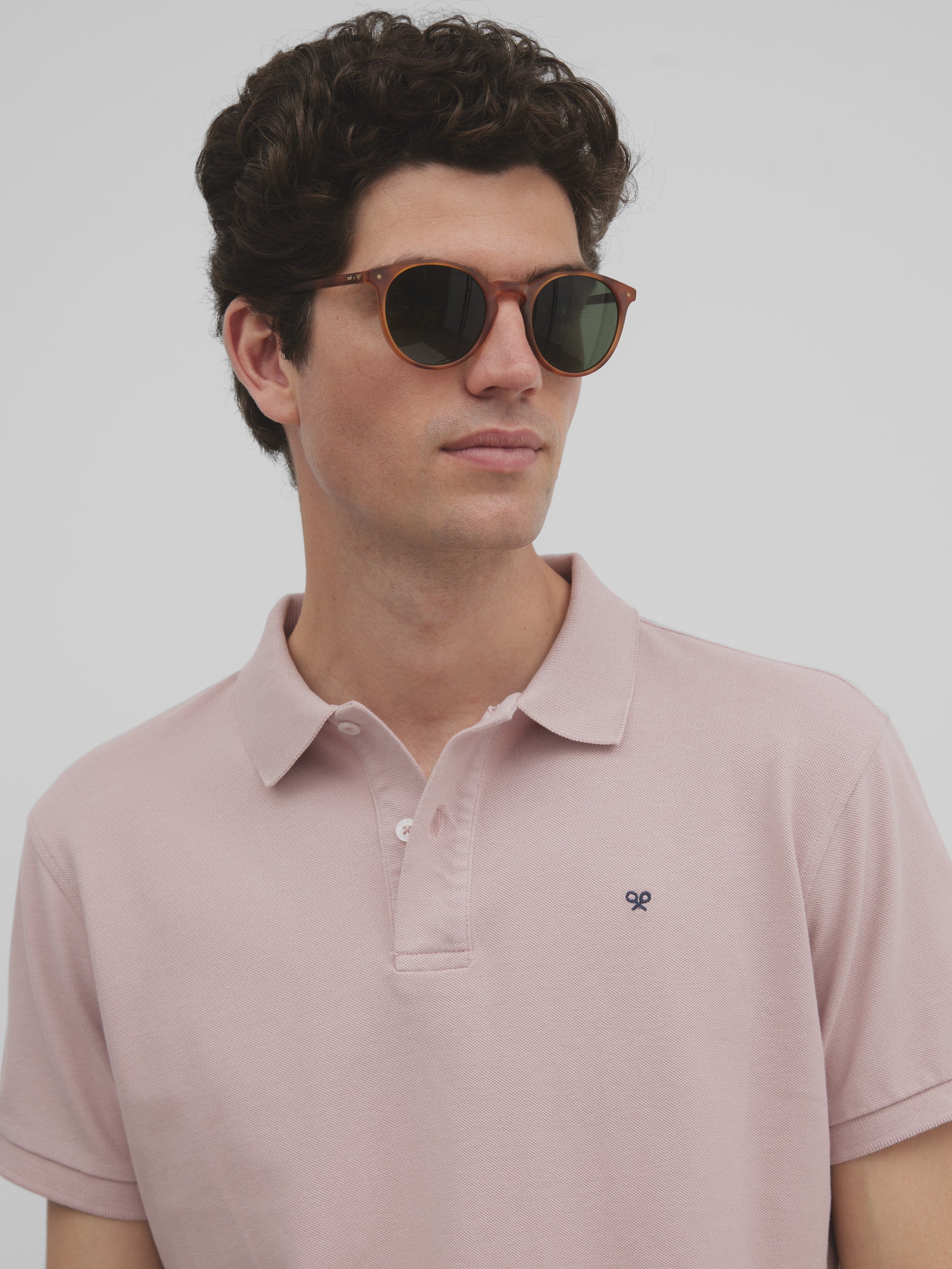 Classic plain light pink polo shirt