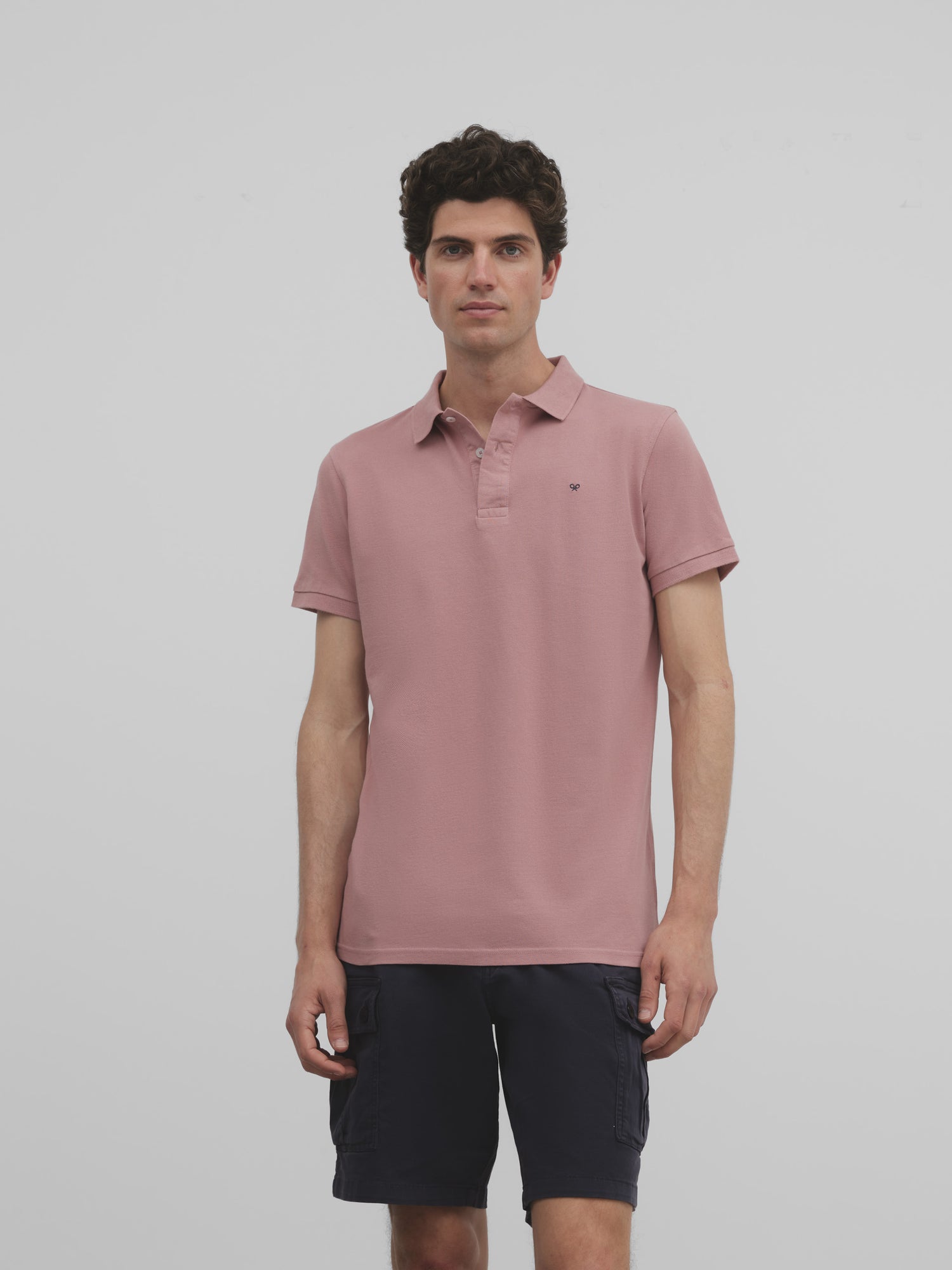 Classic plain pink polo shirt