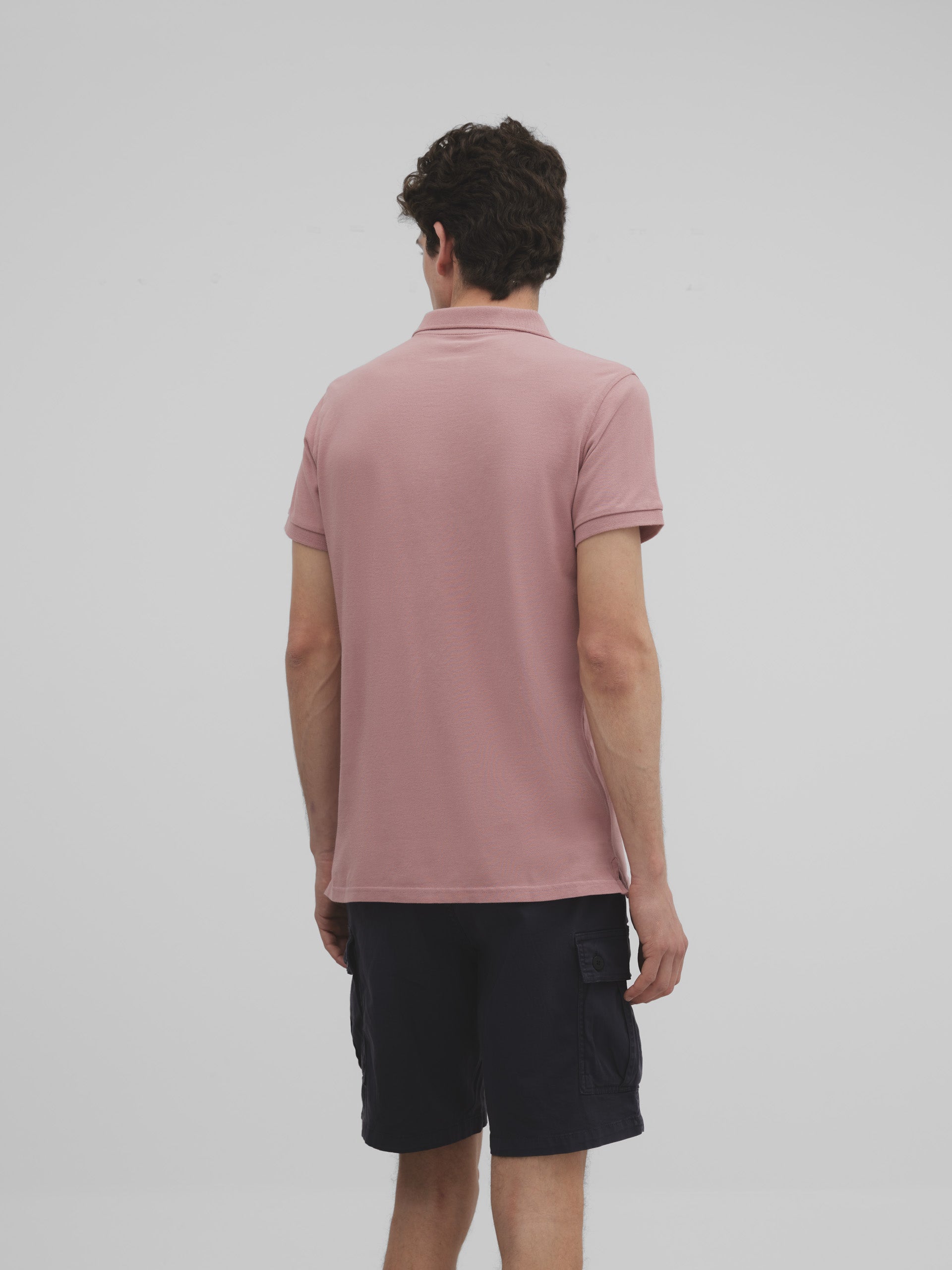 Classic plain pink polo shirt