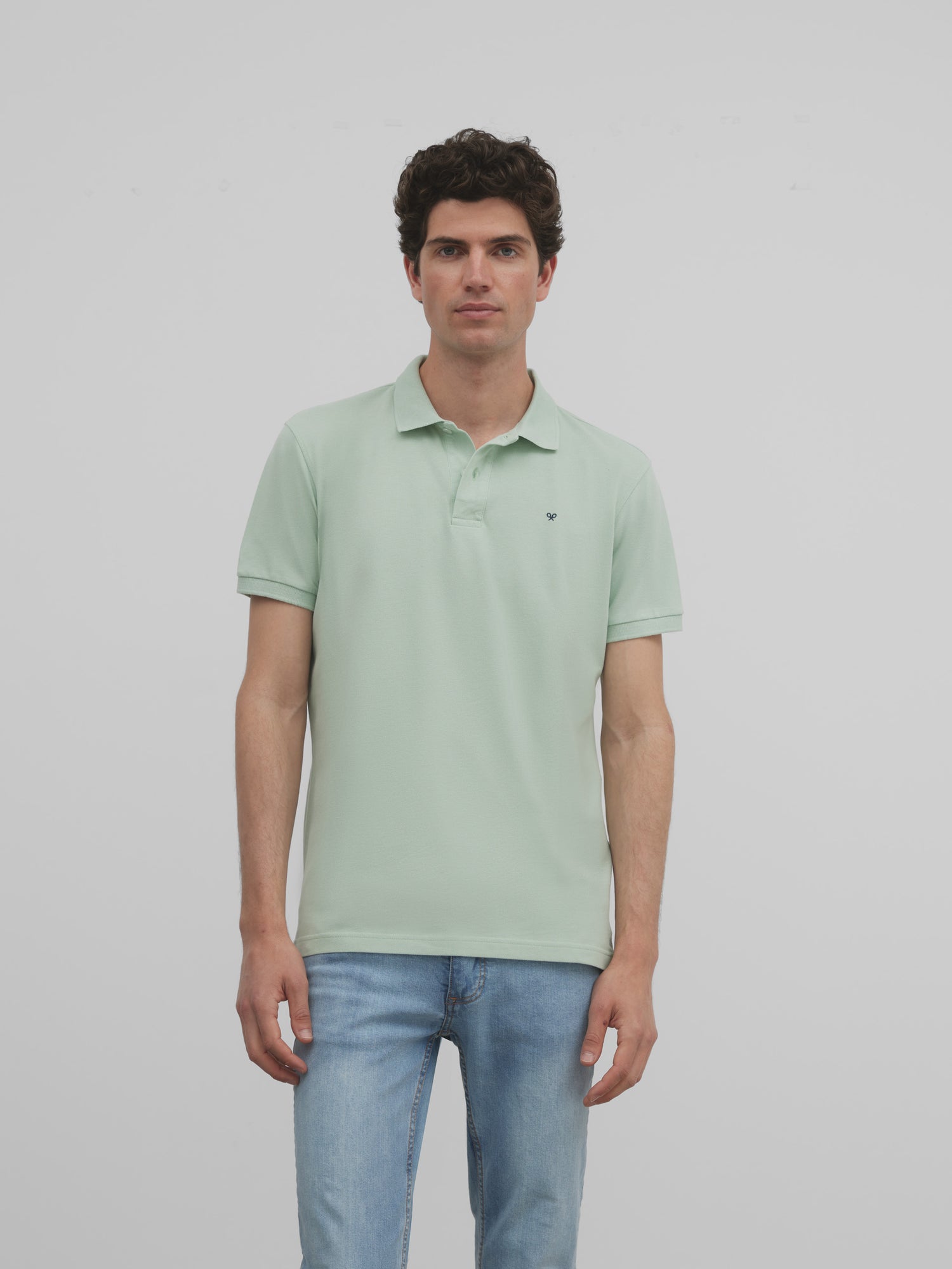 Classic plain light green polo shirt