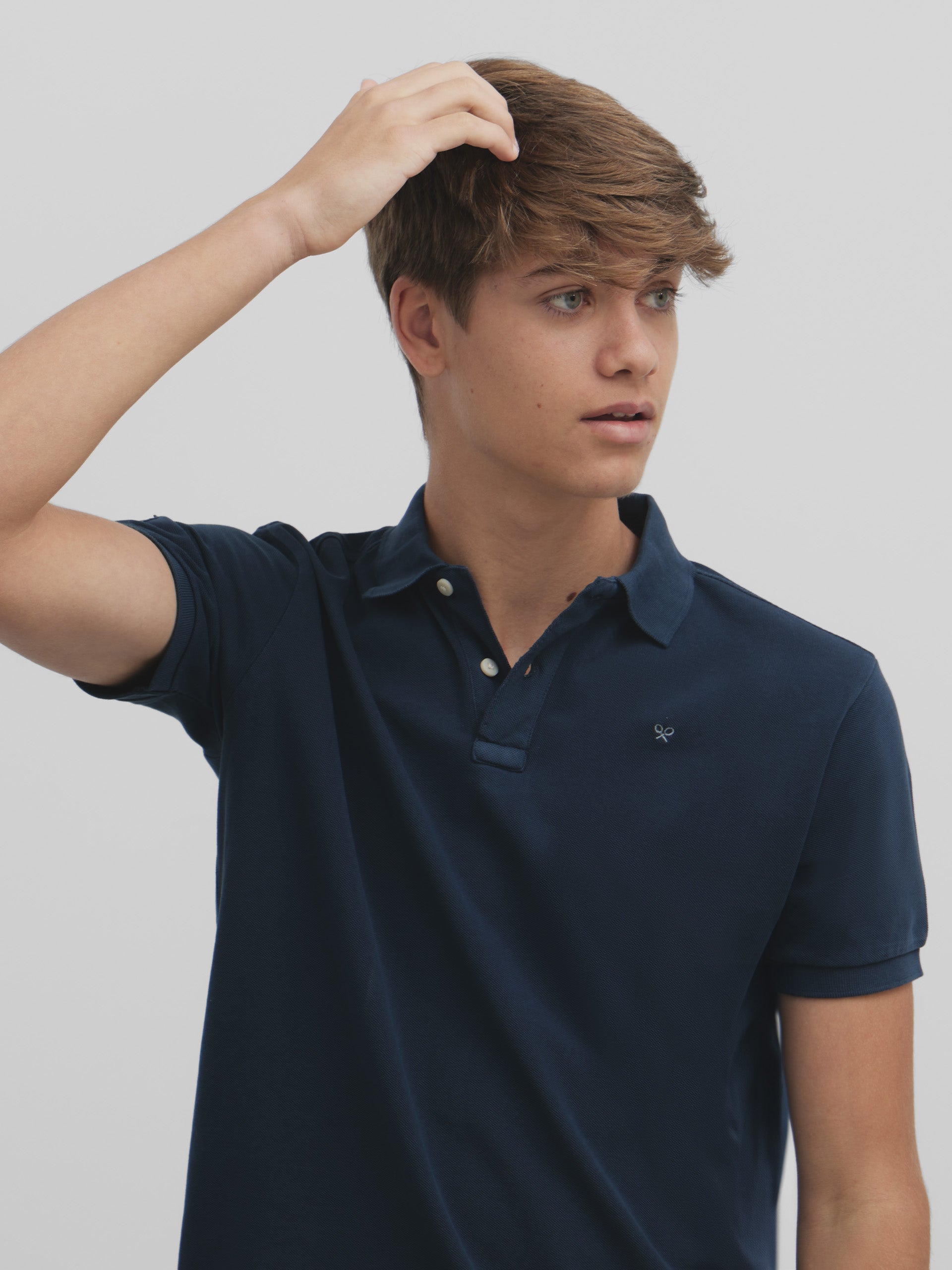Navy blue washed polo