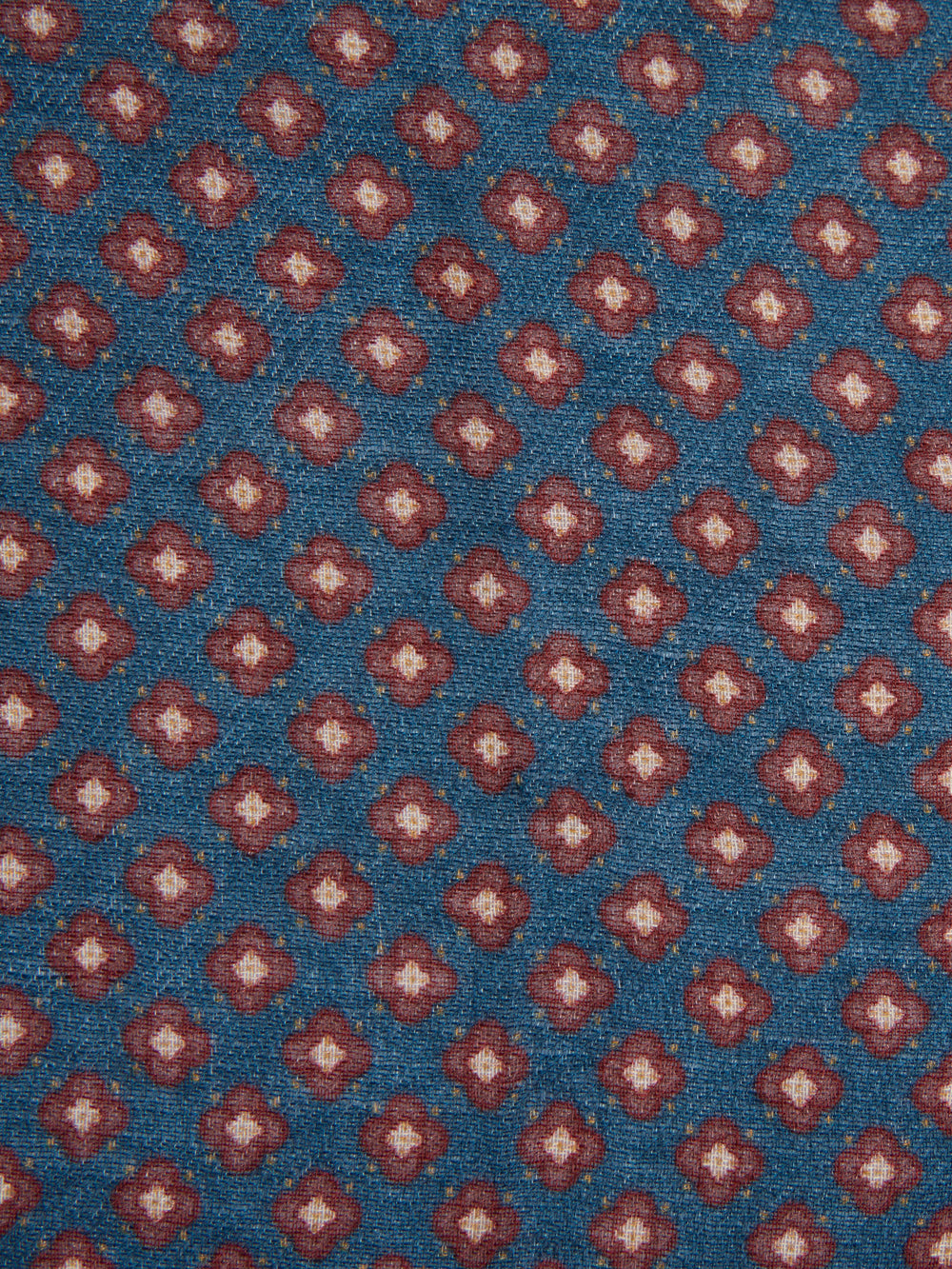 Burgundy blue motif scarf