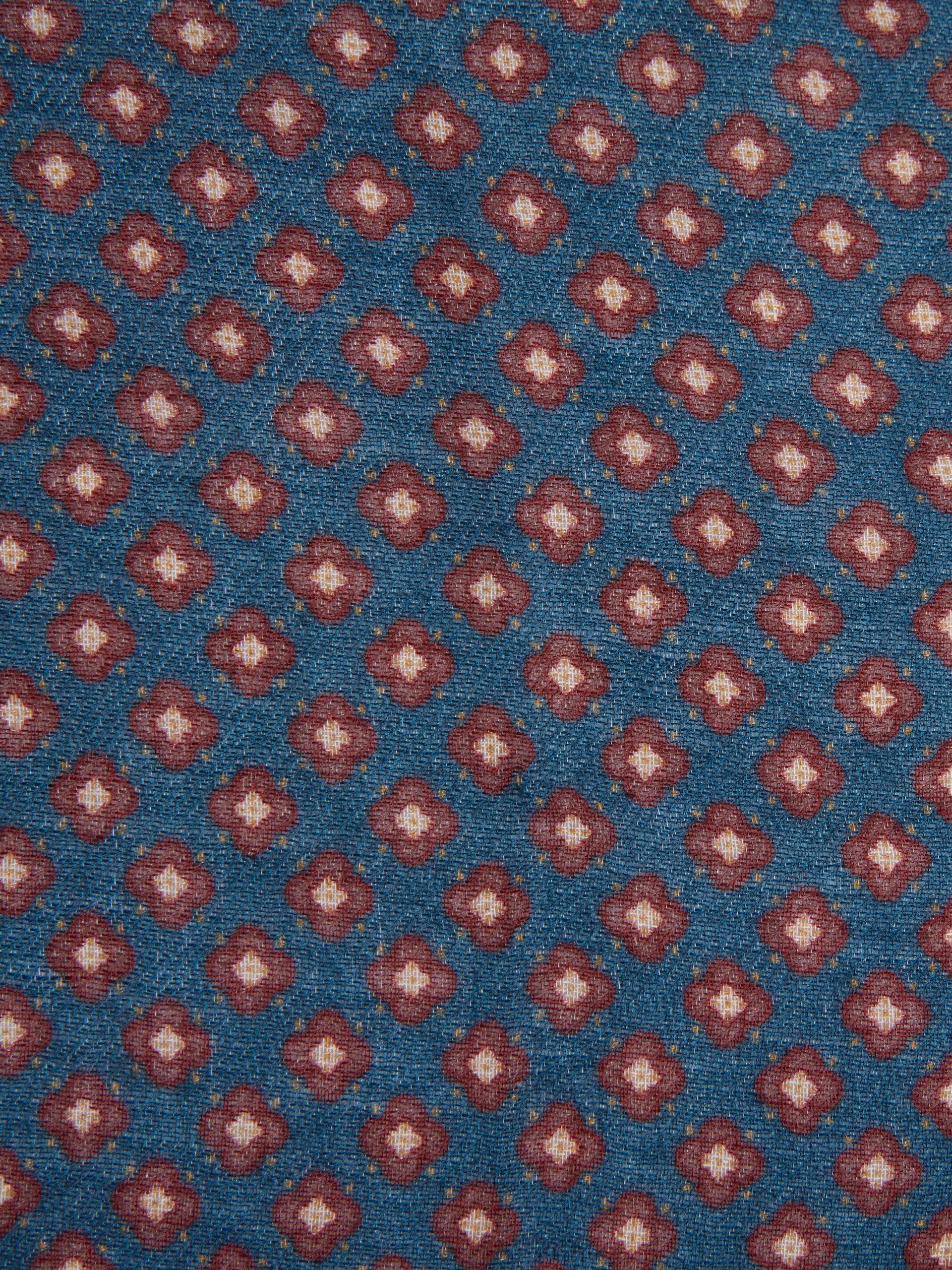 Burgundy blue motif scarf