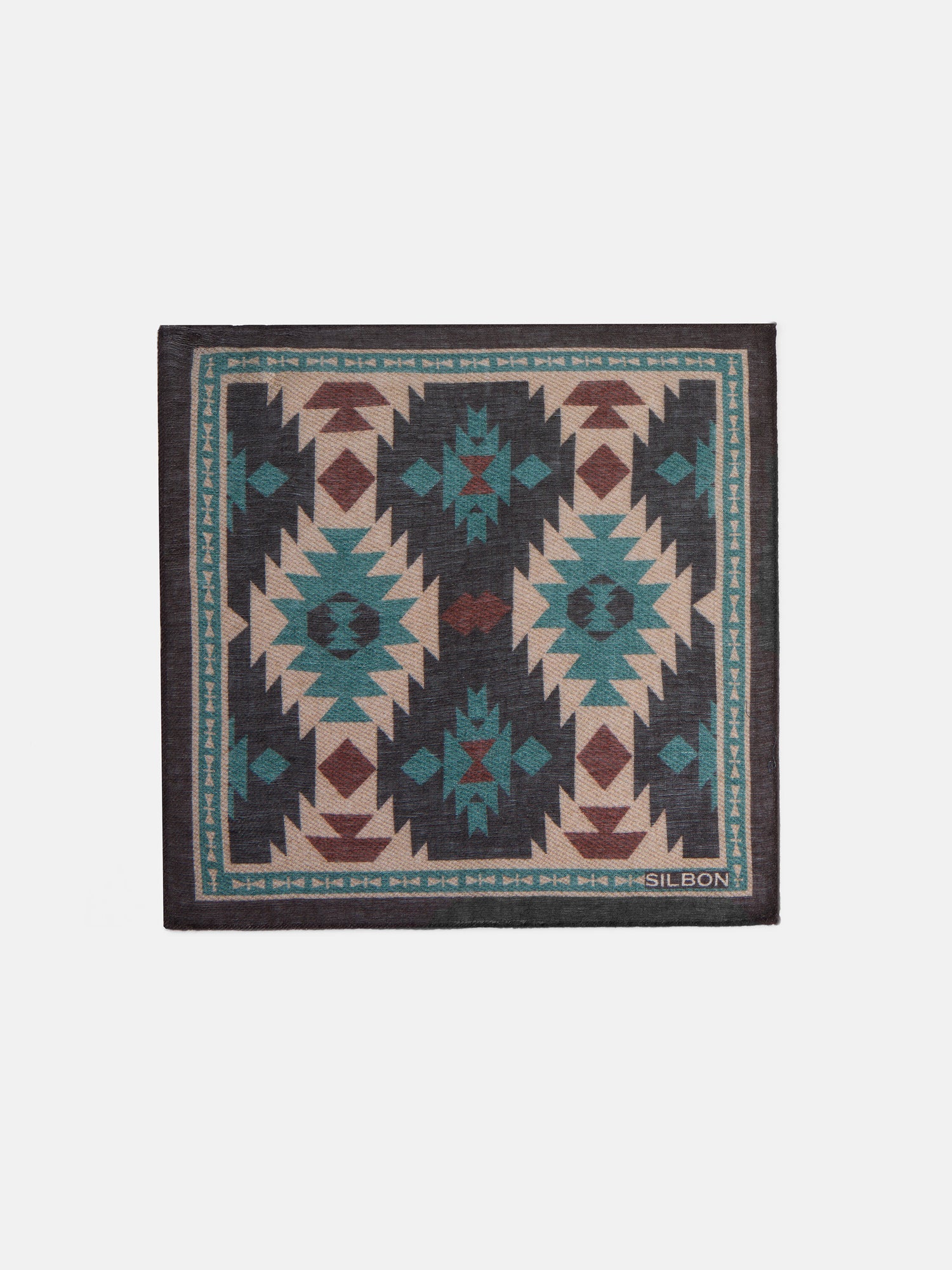 Brown ethnic print scarf