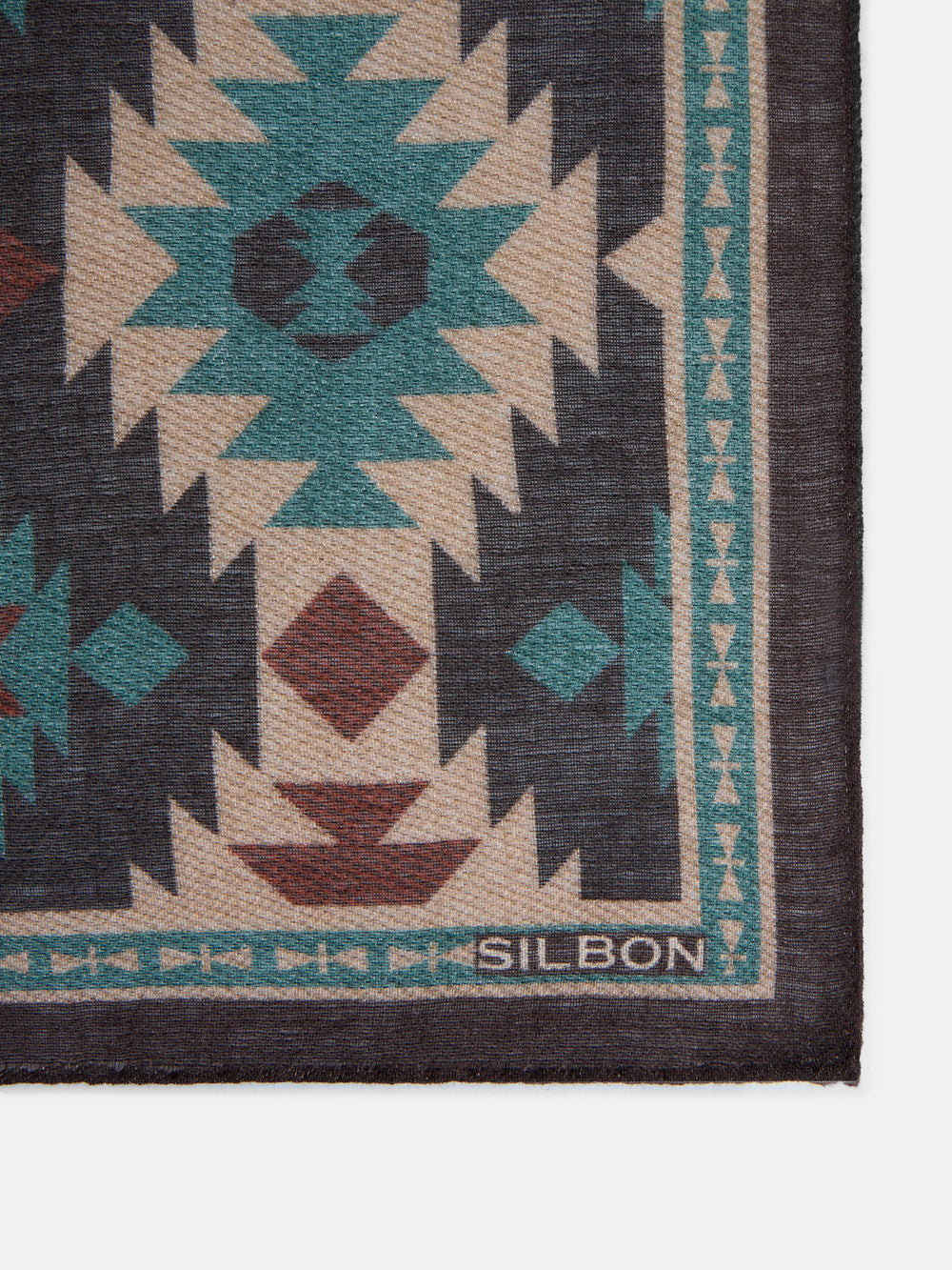 Lenço estampado étnico castanho