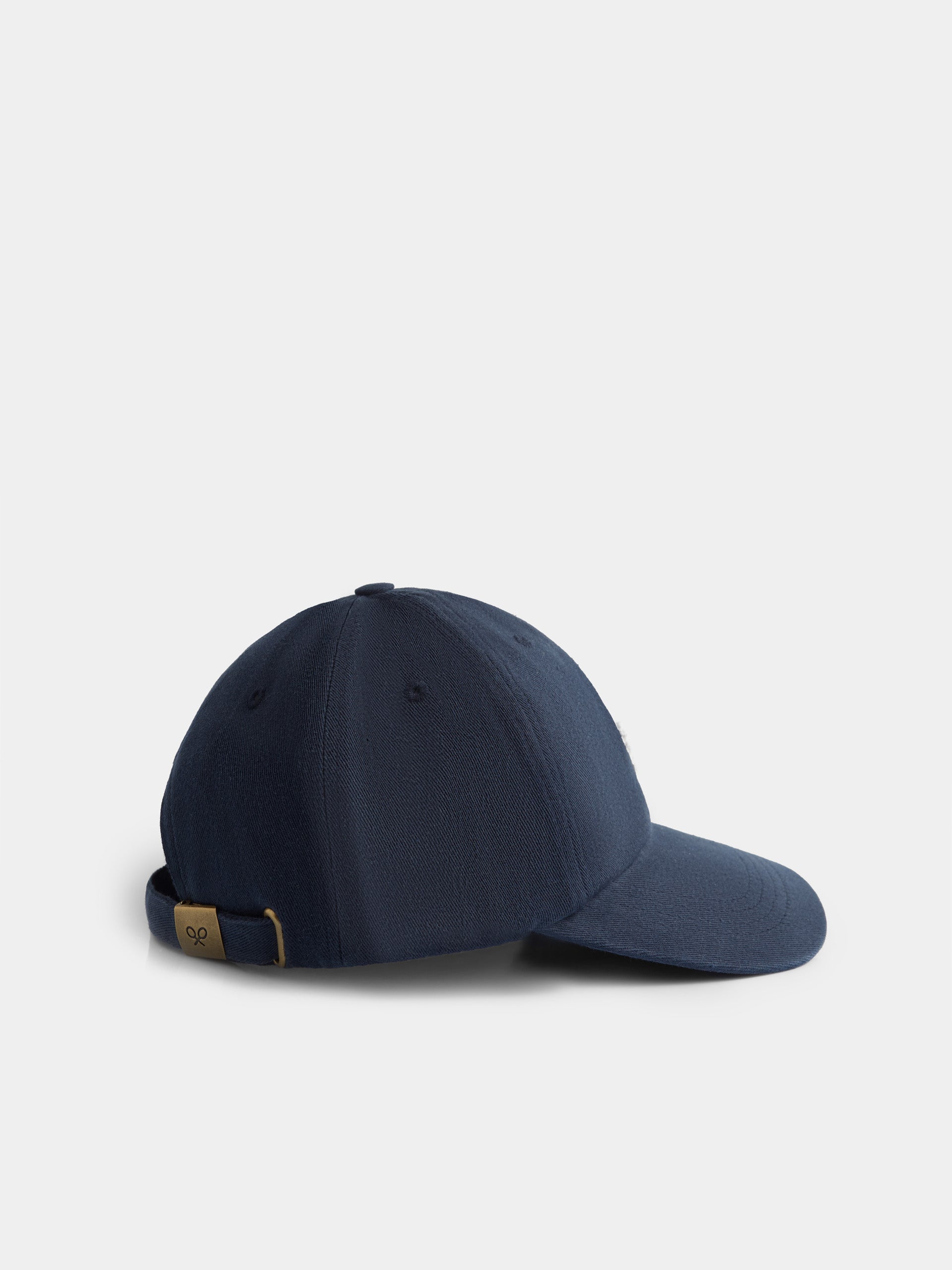 Navy blue embroidered racquet cap